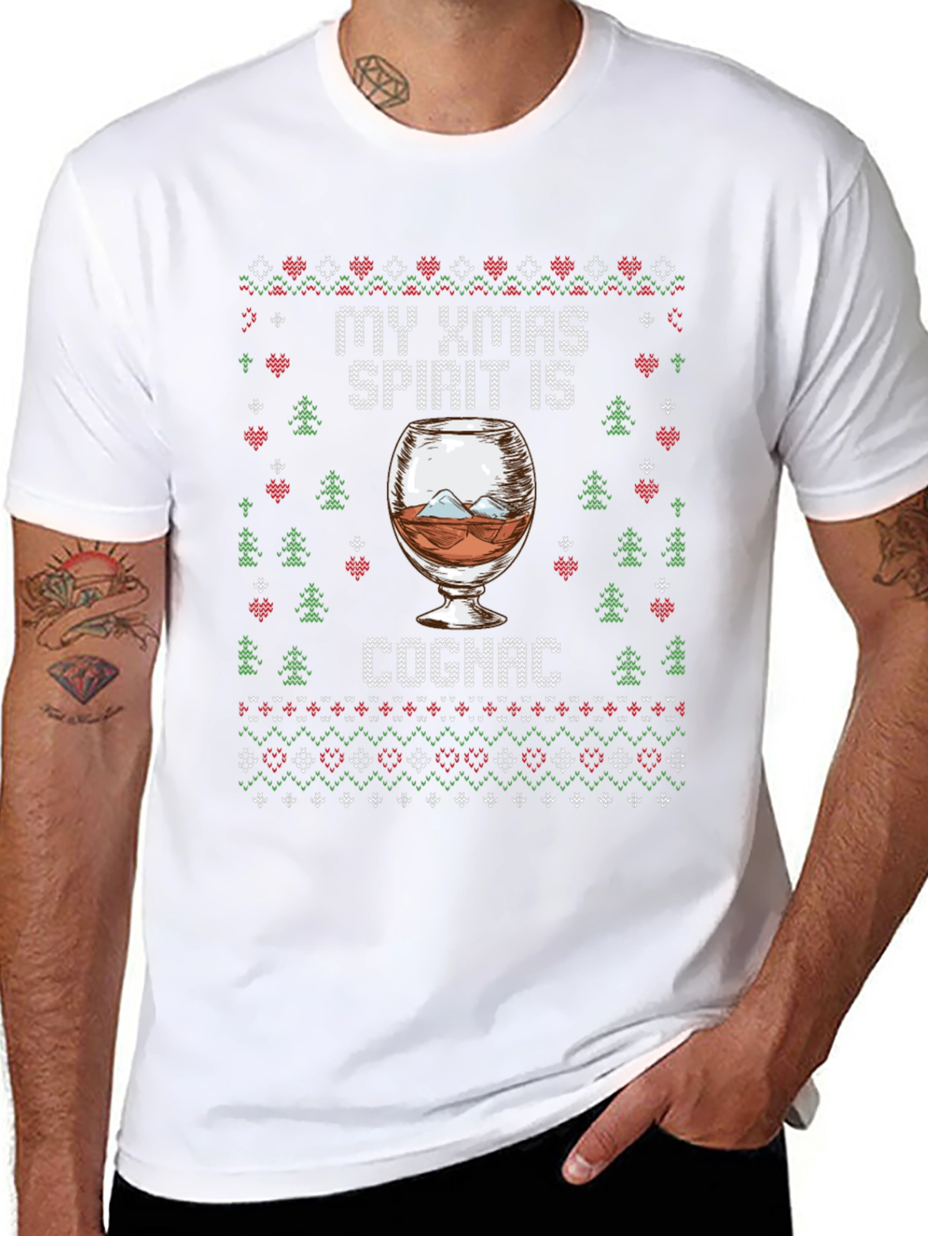My Xmas Spirit Is Cognac Ugly Christmas T-Shirt