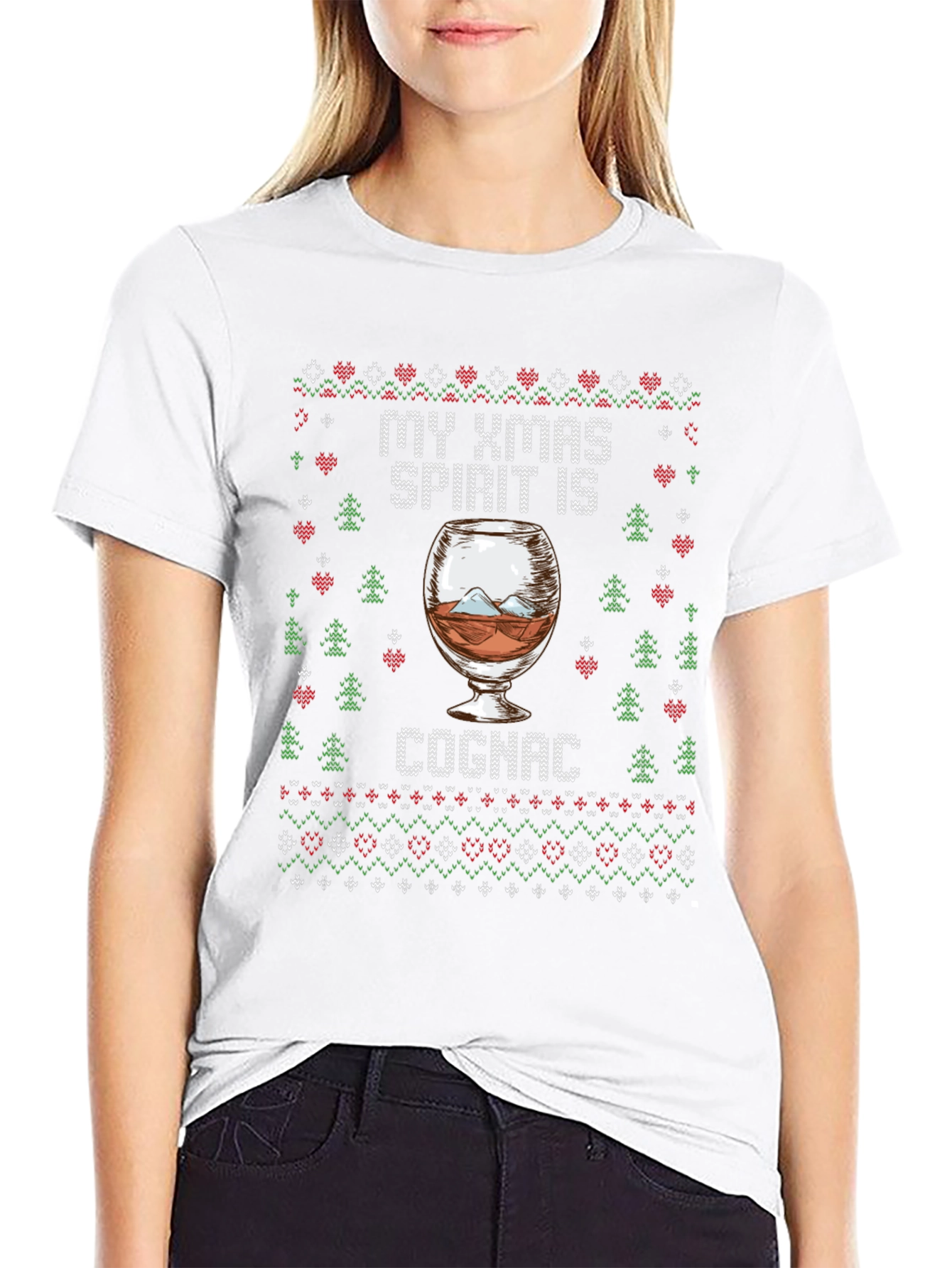 My Xmas Spirit Is Cognac Ugly Christmas T-Shirt