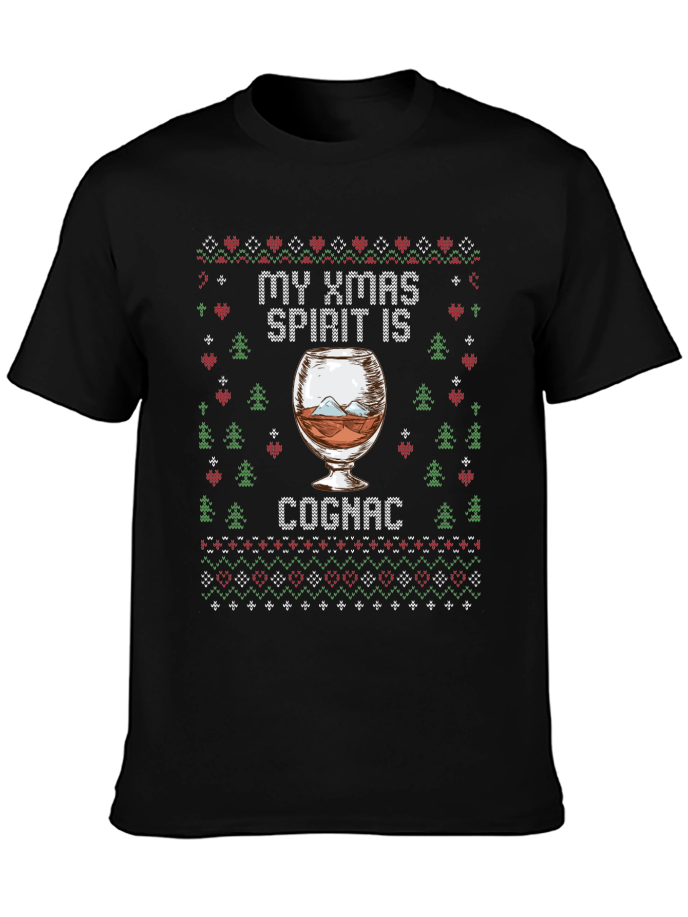 My Xmas Spirit Is Cognac Ugly Christmas T-Shirt