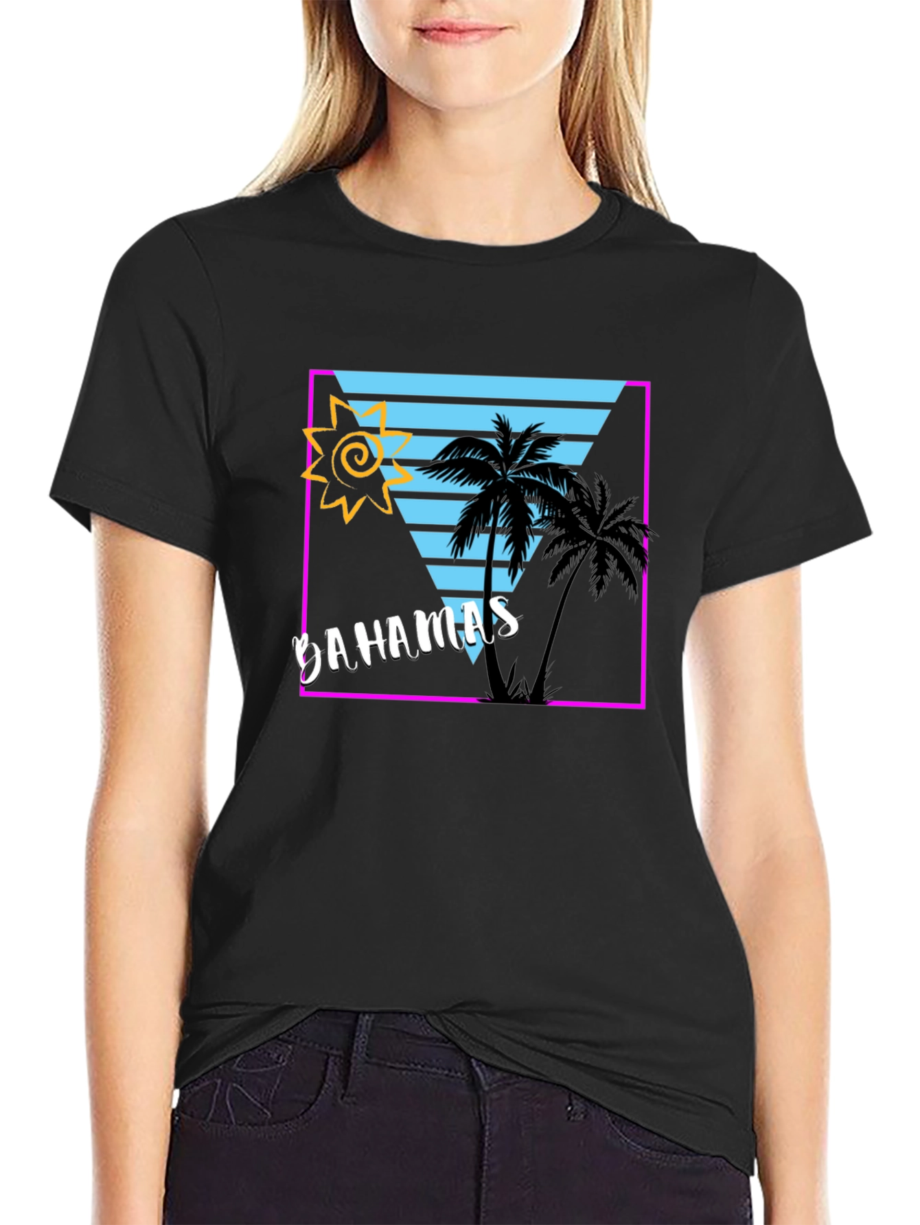 Bahamas Tropical Retro Graphic T-Shirt