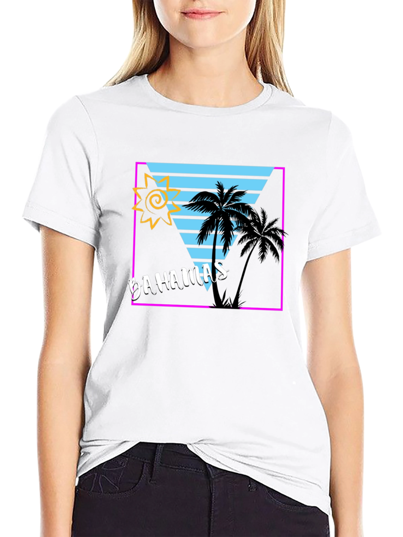 Bahamas Tropical Retro Graphic T-Shirt