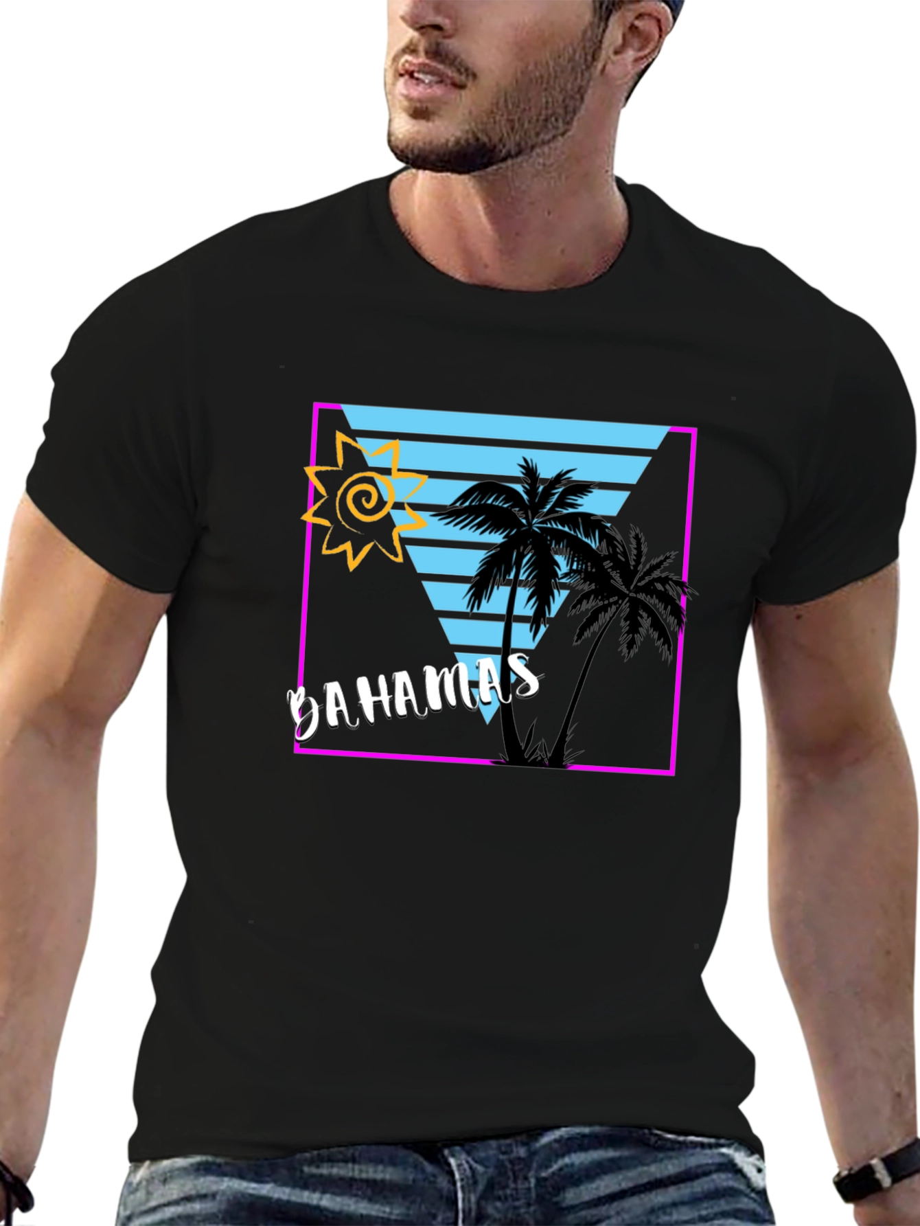 Bahamas Tropical Retro Graphic T-Shirt