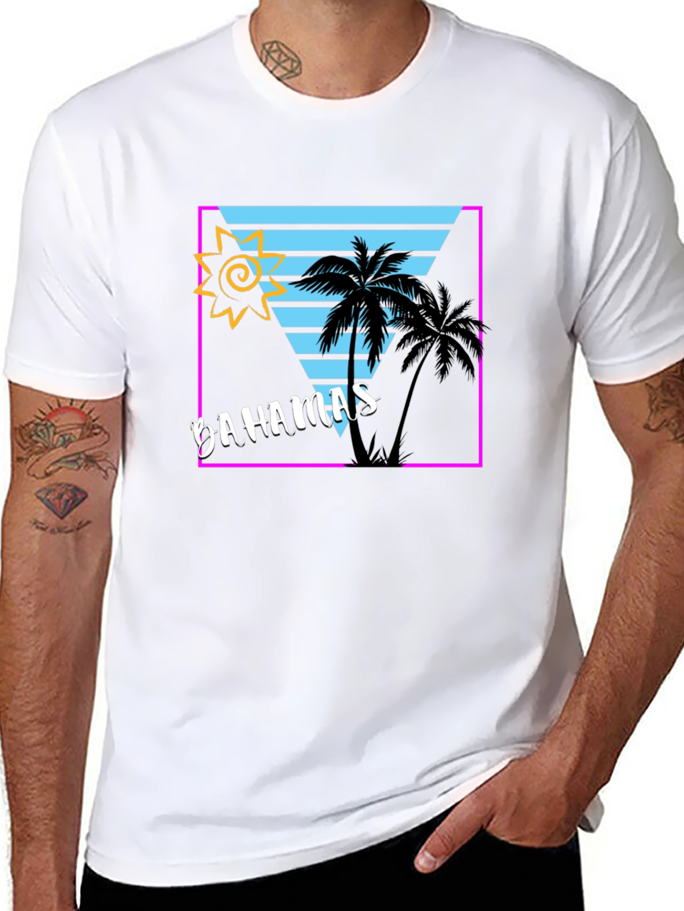 Bahamas Tropical Retro Graphic T-Shirt