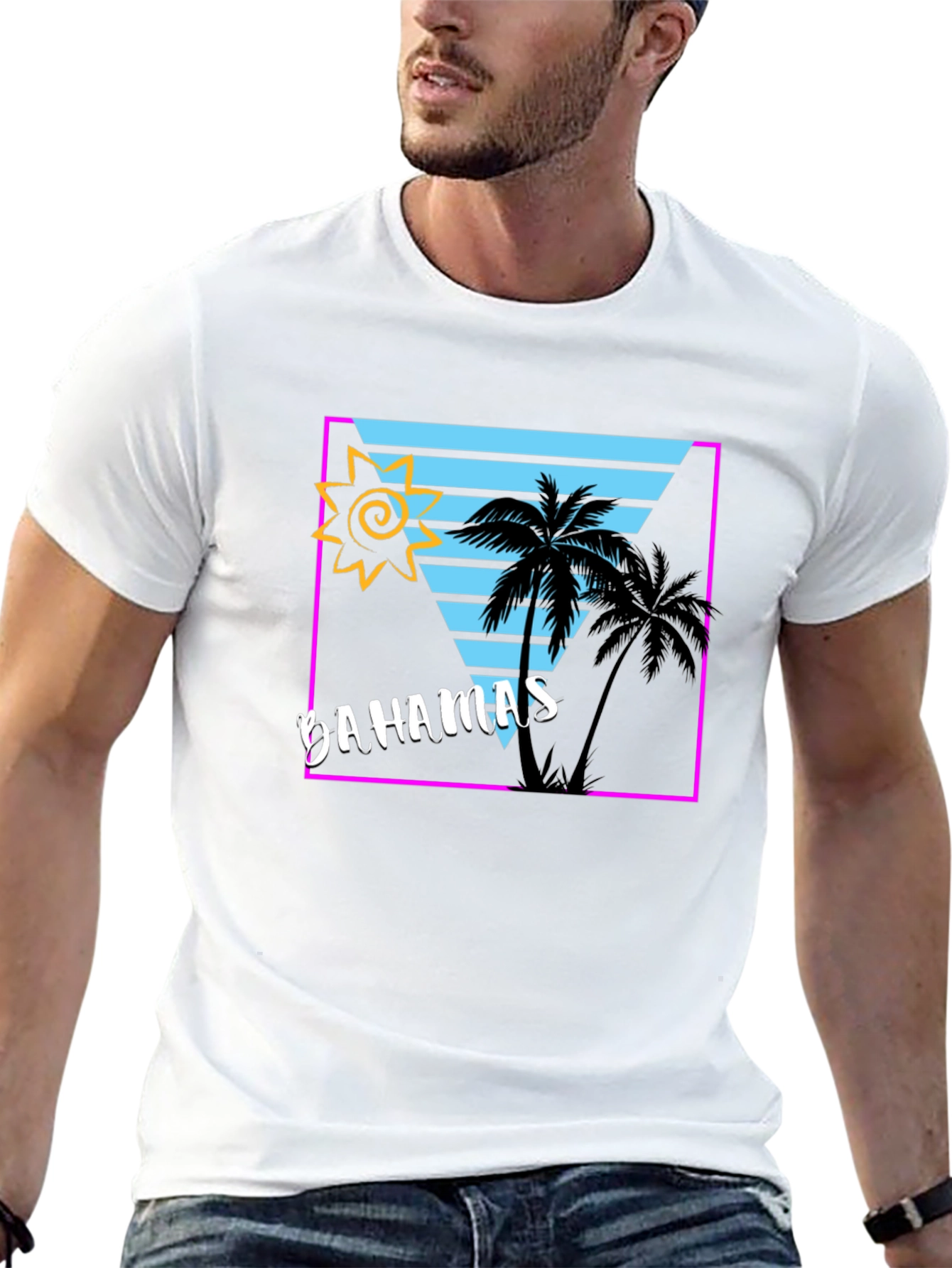 Bahamas Tropical Retro Graphic T-Shirt