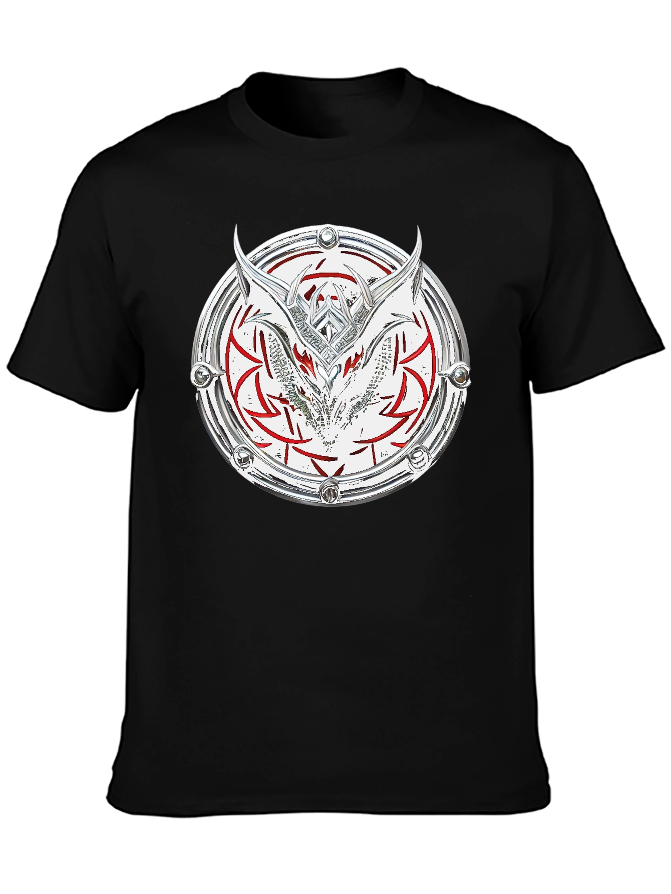 Dragon Shield Graphic Tee - Black Cotton Blend