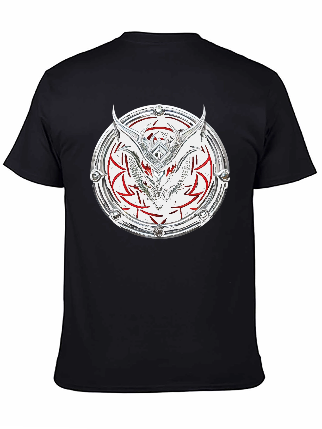 Dragon Shield Graphic Tee - Black Cotton Blend