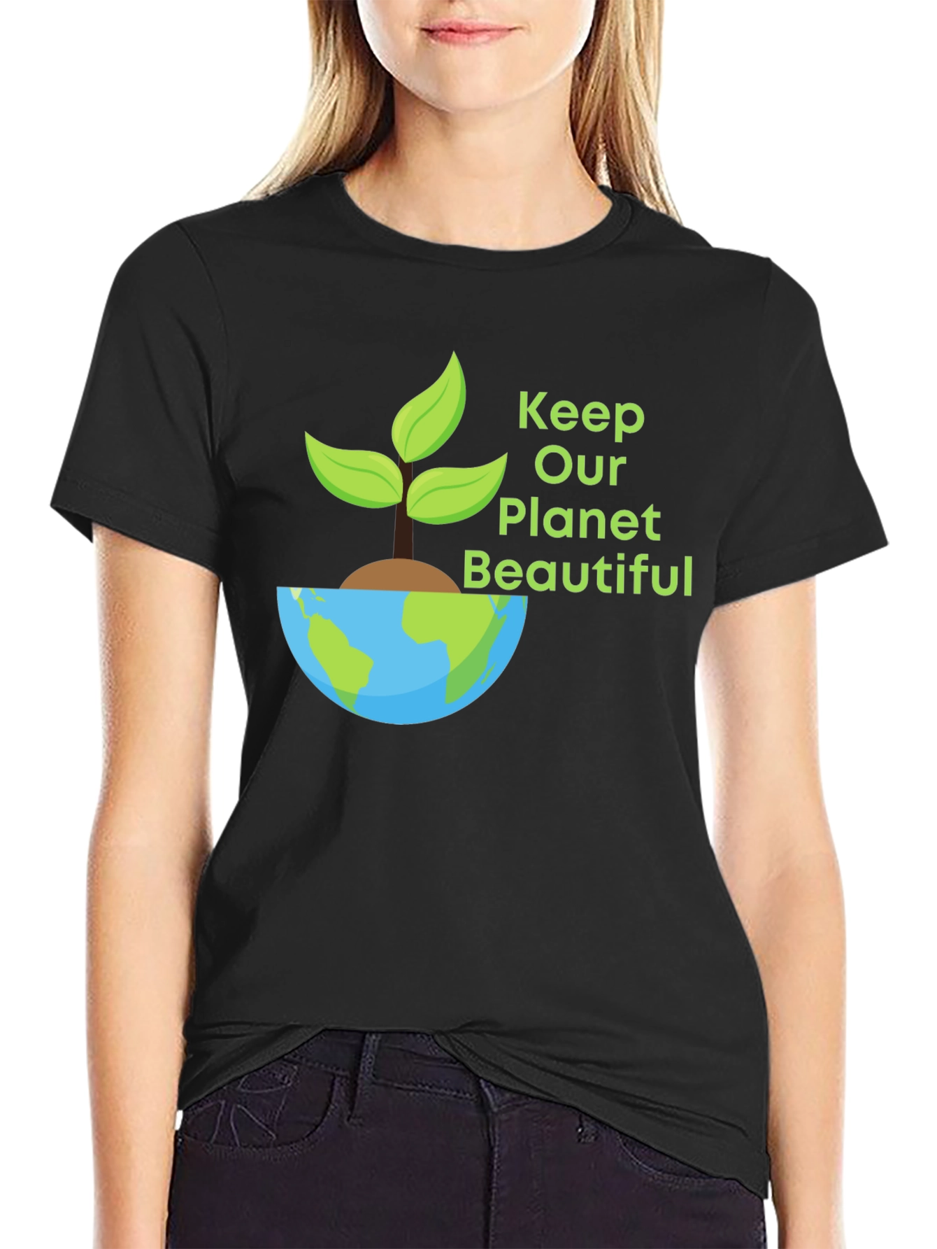 Eco-Friendly Planet Graphic T-Shirt