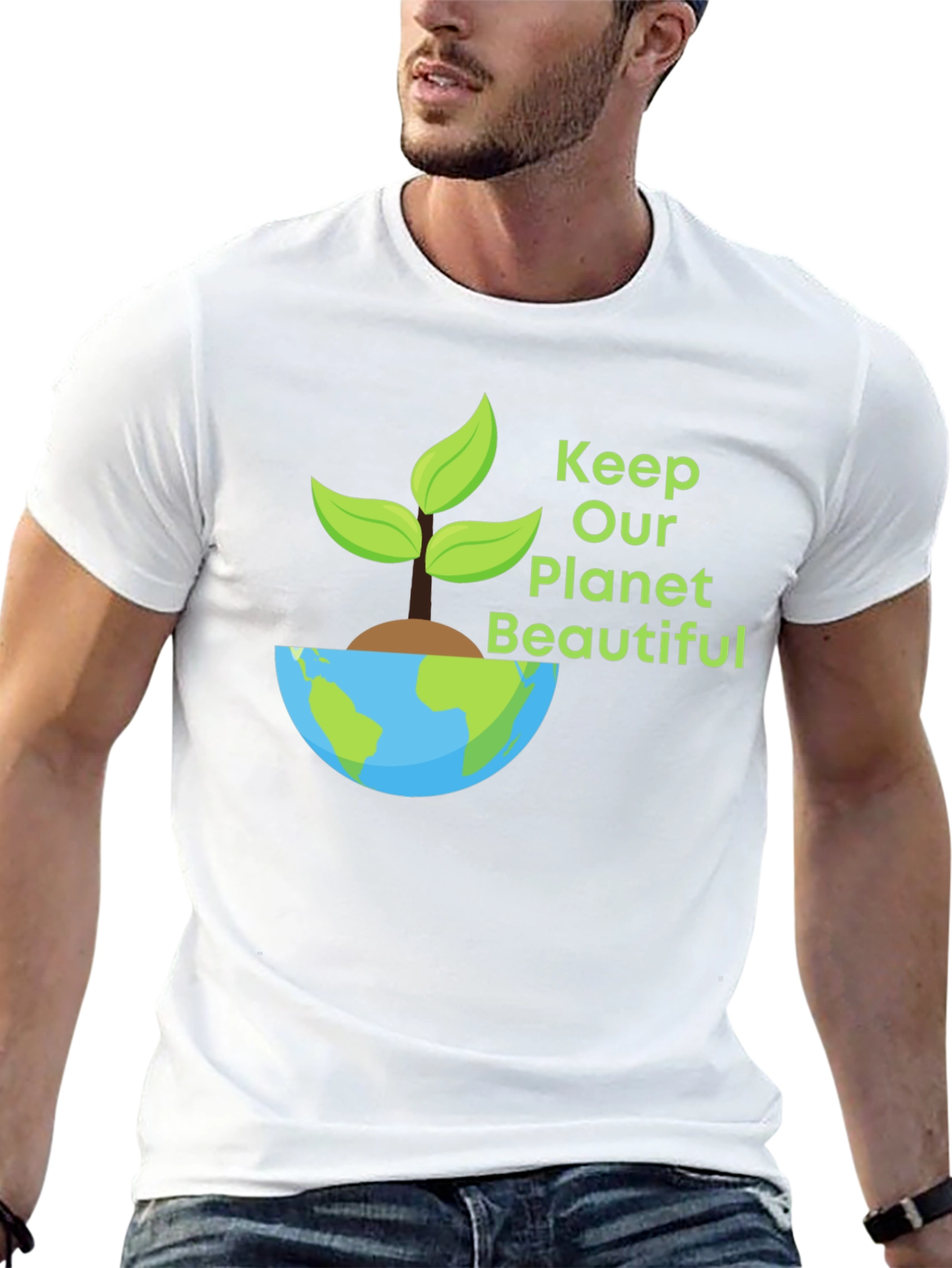 Eco-Friendly Planet Graphic T-Shirt