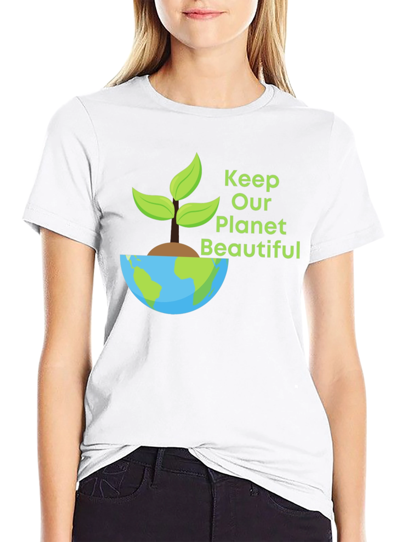 Eco-Friendly Planet Graphic T-Shirt