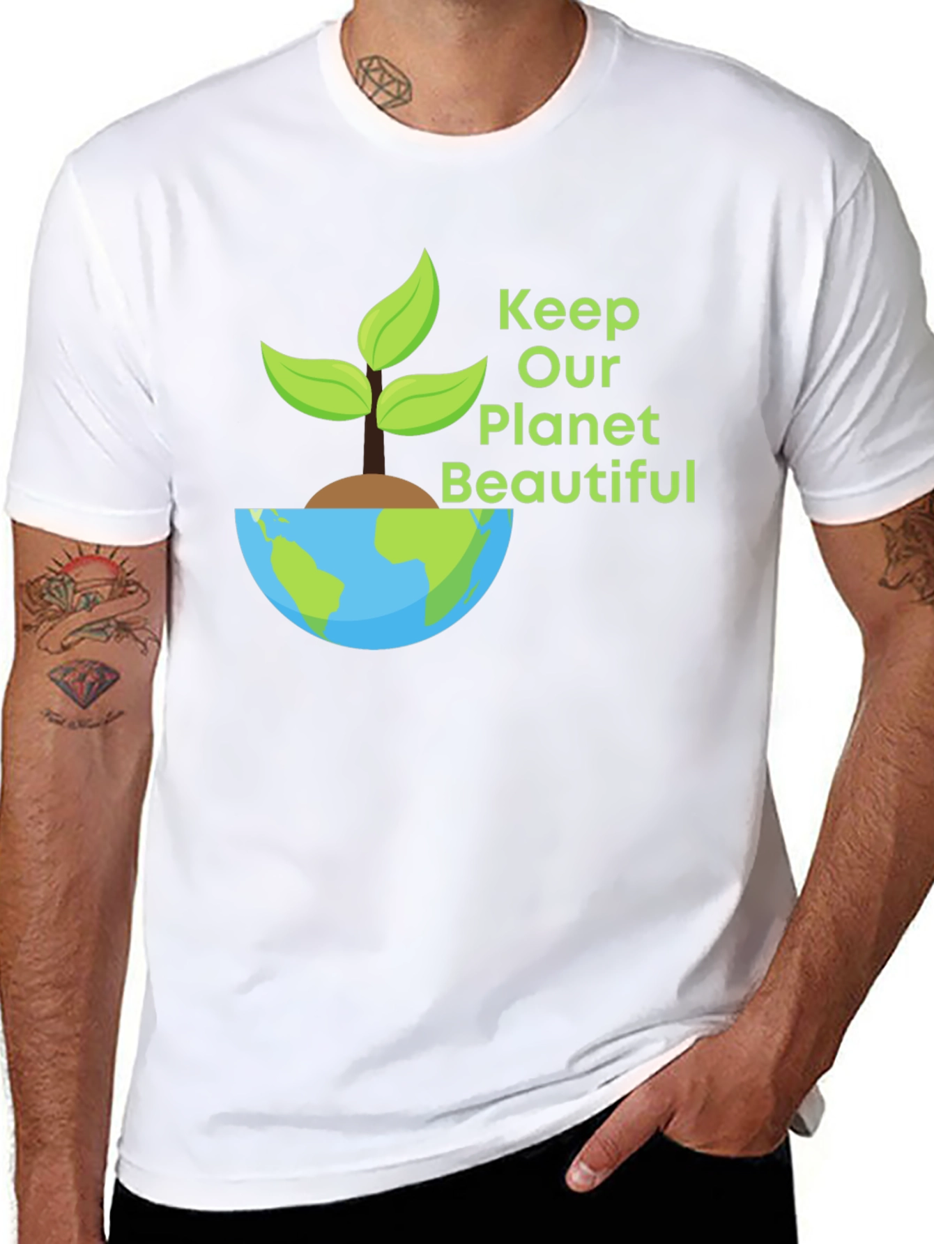 Eco-Friendly Planet Graphic T-Shirt