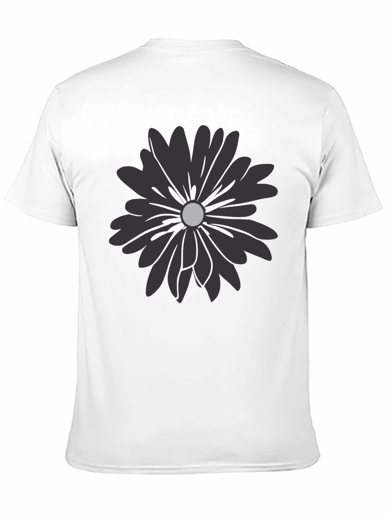 Black Flower Graphic T-Shirt - Modern Casual Tee
