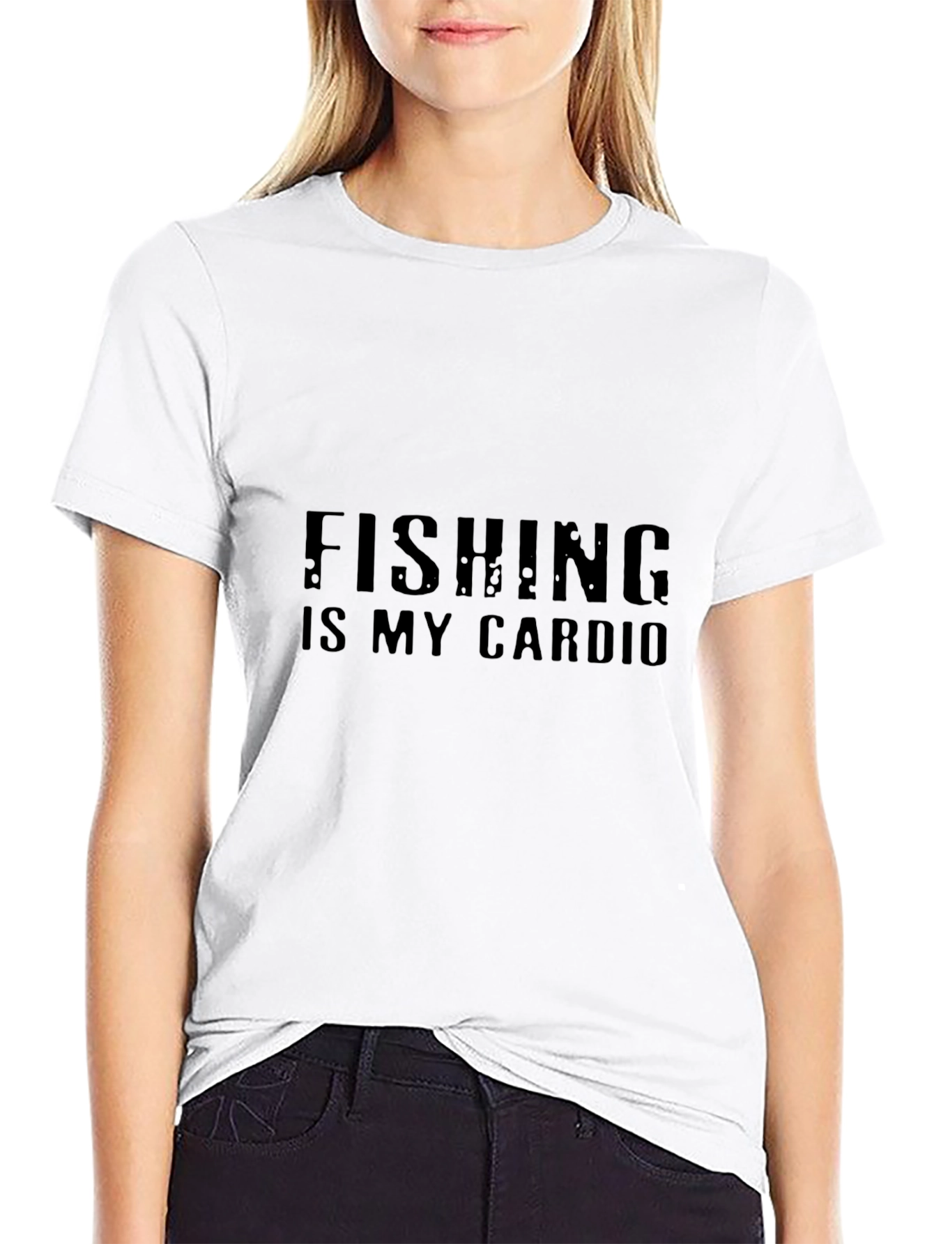Fishing is My Cardio Black T-Shirt