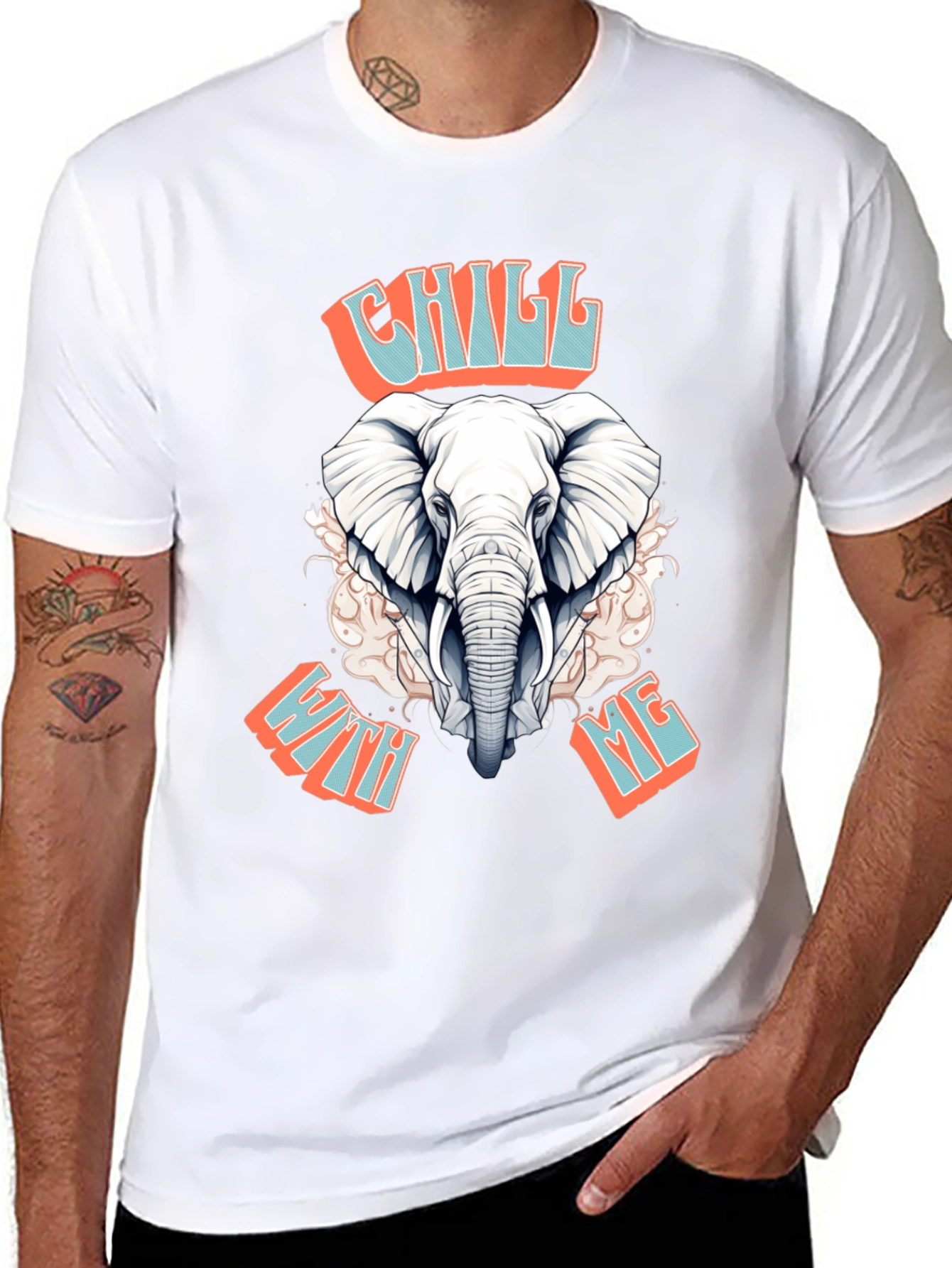 Chill With Me Elephant Graphic Tee