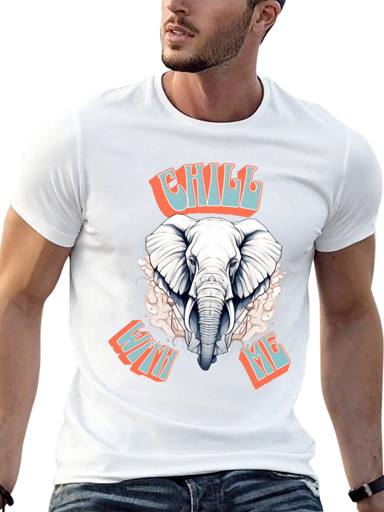 Chill With Me Elephant Graphic Tee