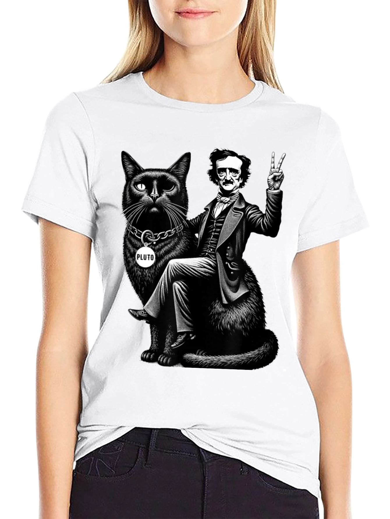 Edgar Allan Poe Cat T-Shirt