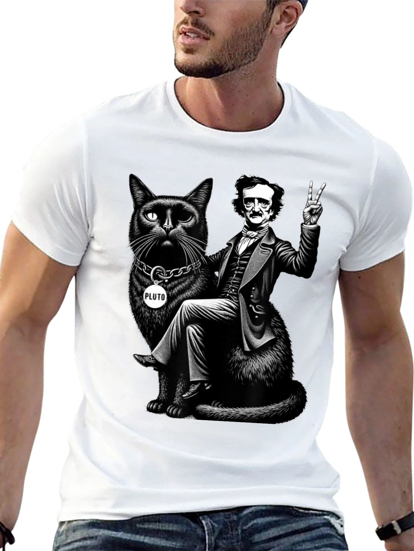 Edgar Allan Poe Cat T-Shirt