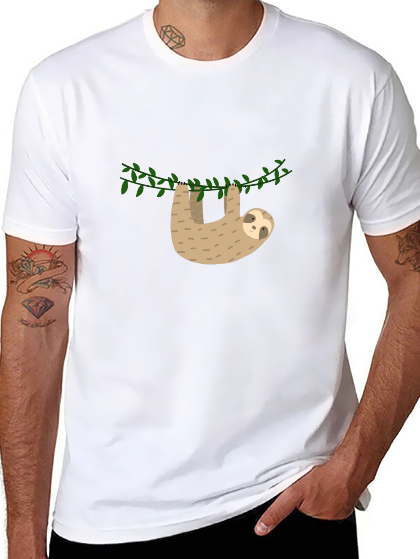 Sloth Hangin Around Graphic Tee - Casual Comfort