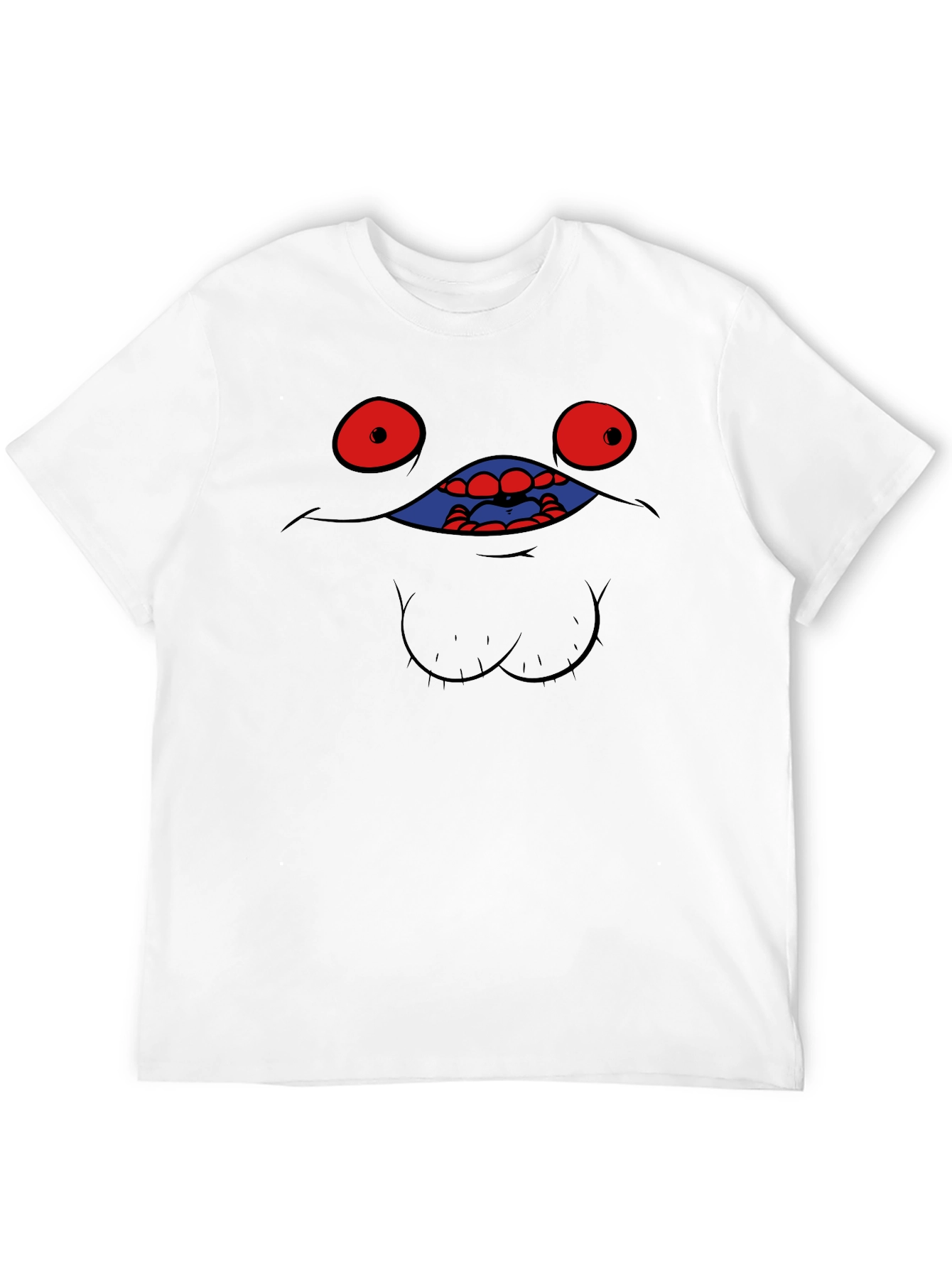 Creepy Monster Face Graphic Tee - Unique Black T-Shirt