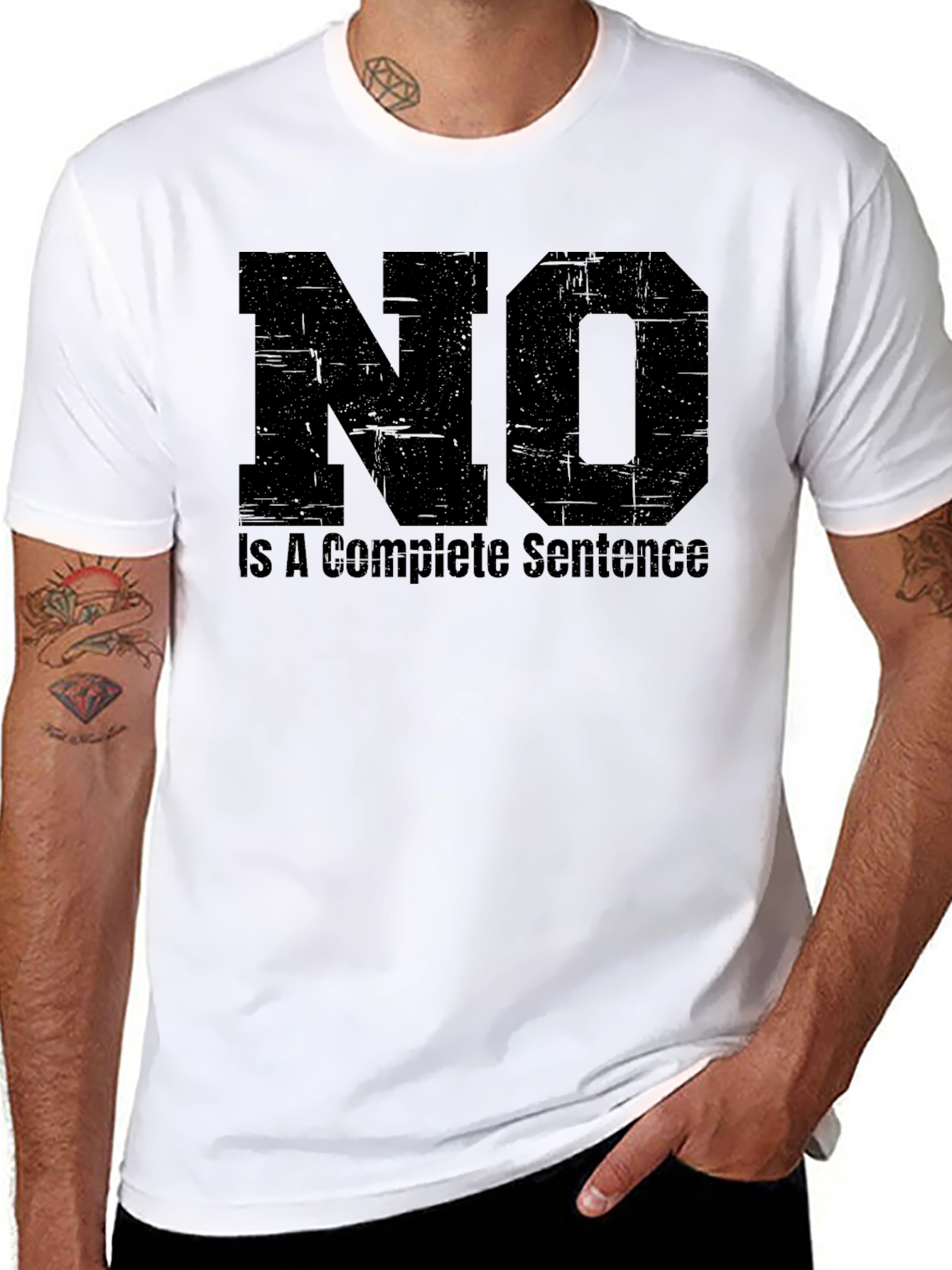 NO is a Complete Sentence Black T-Shirt