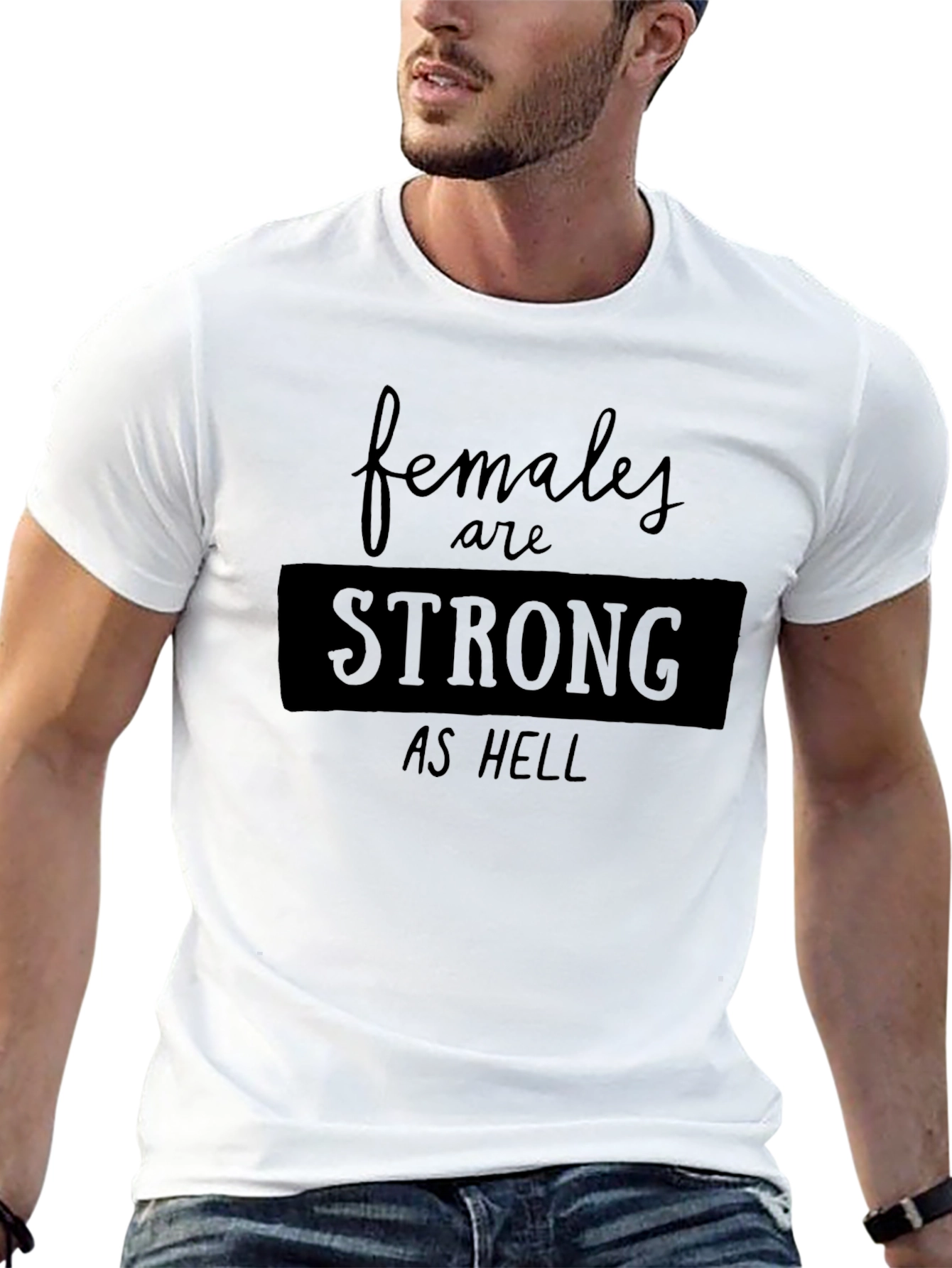 Females are Strong as Hell Black Tee