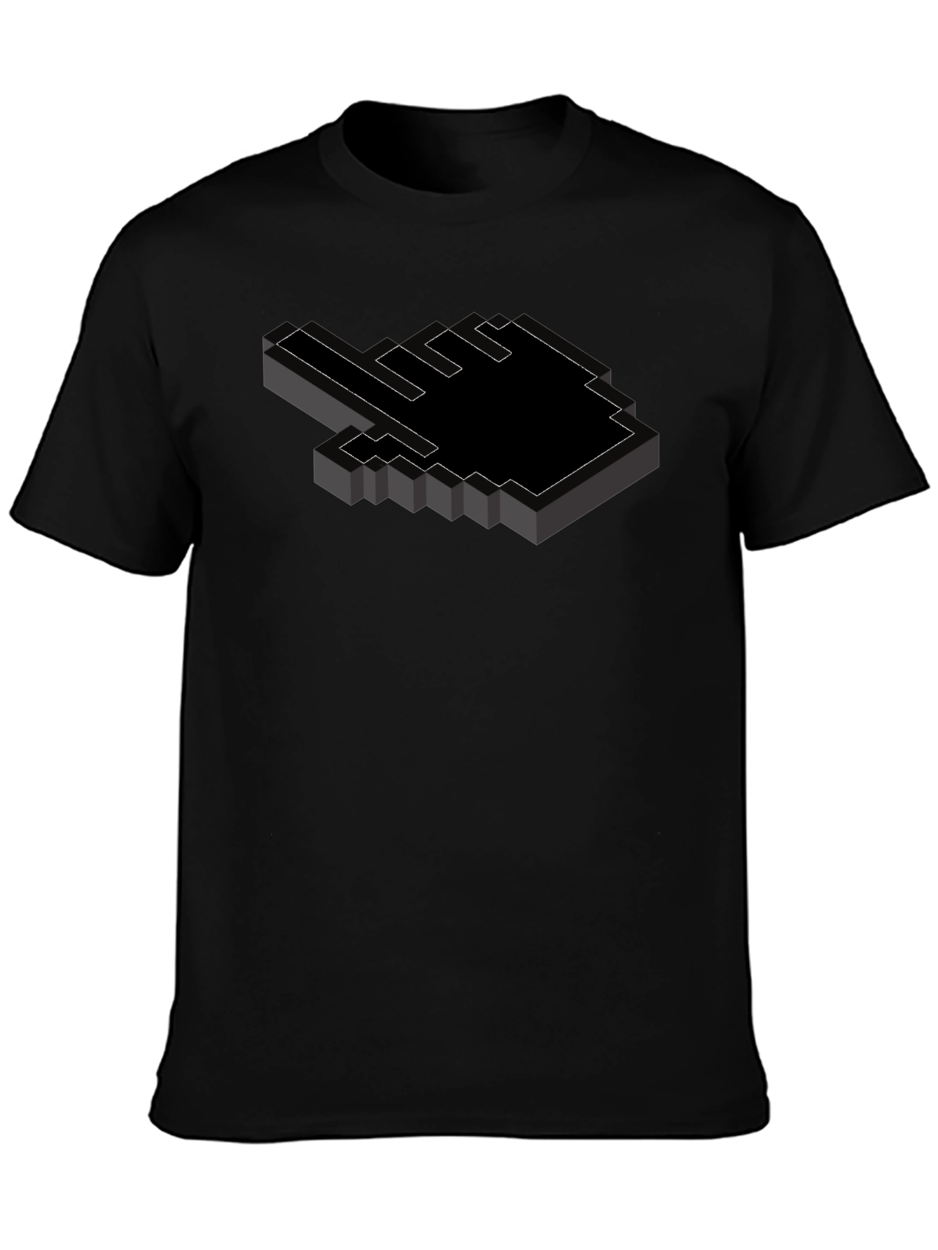Pixel Hand Pointer Black Graphic Tee