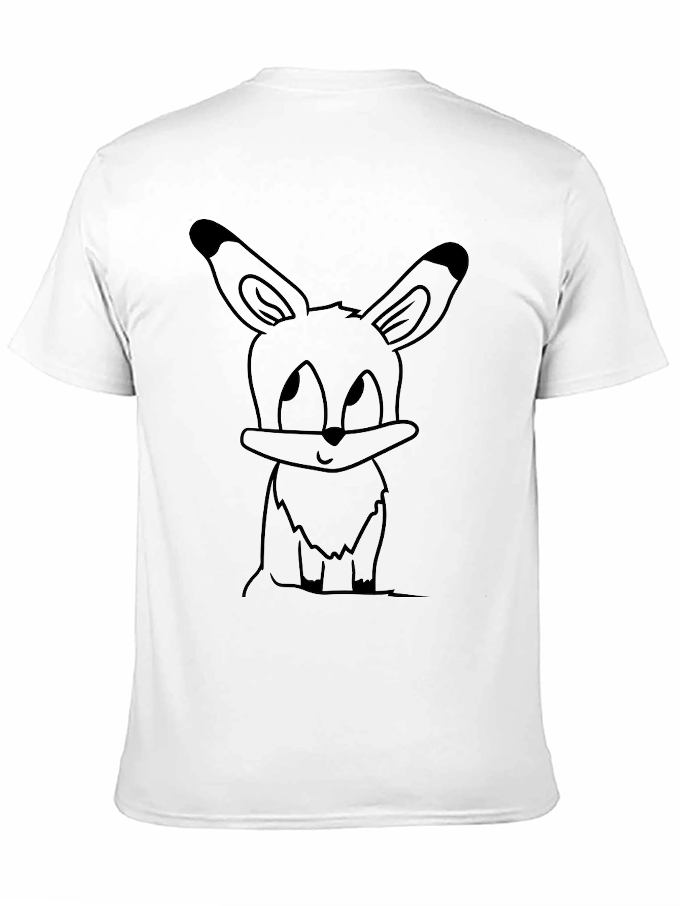 Cute Cartoon Bunny Black T-Shirt