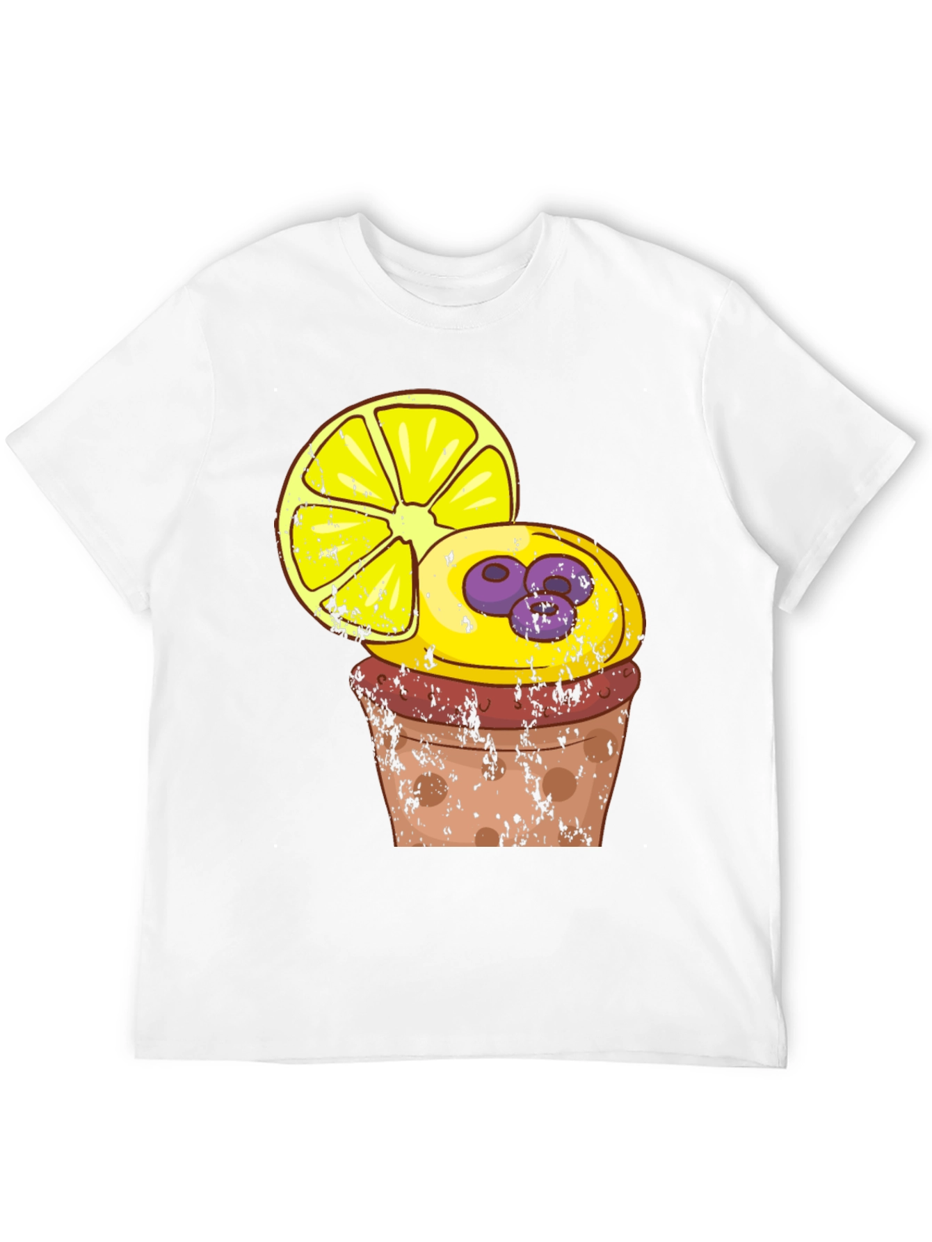 Lemon Blueberry Cupcake Graphic T-Shirt
