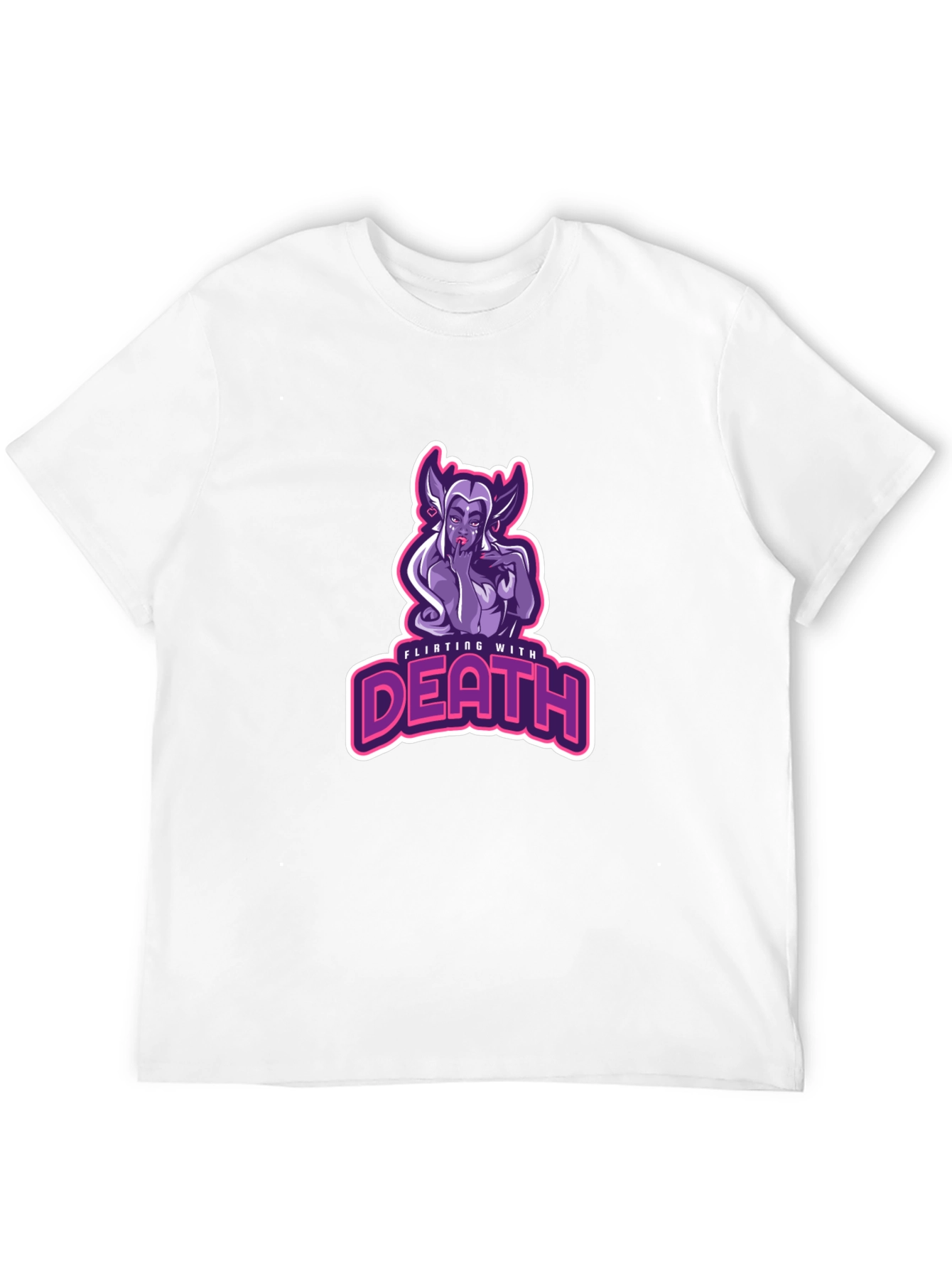 Flirting With Death Graphic Tee - Black Cotton T-Shirt