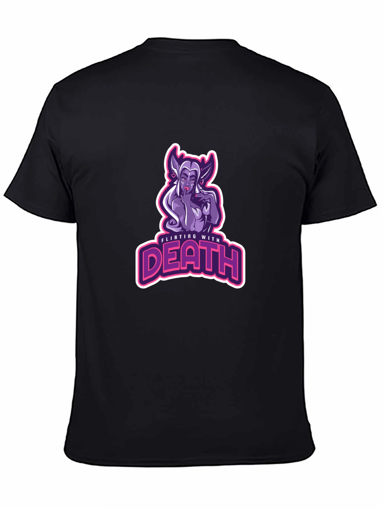 Flirting With Death Graphic Tee - Black Cotton T-Shirt