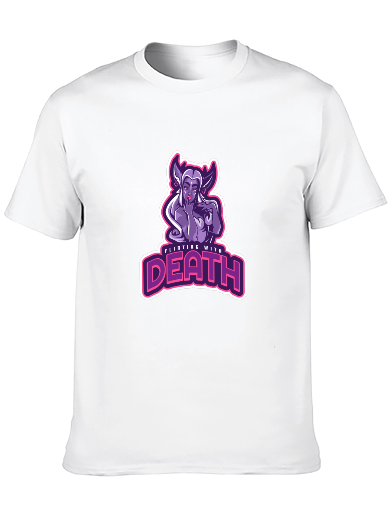Flirting With Death Graphic Tee - Black Cotton T-Shirt