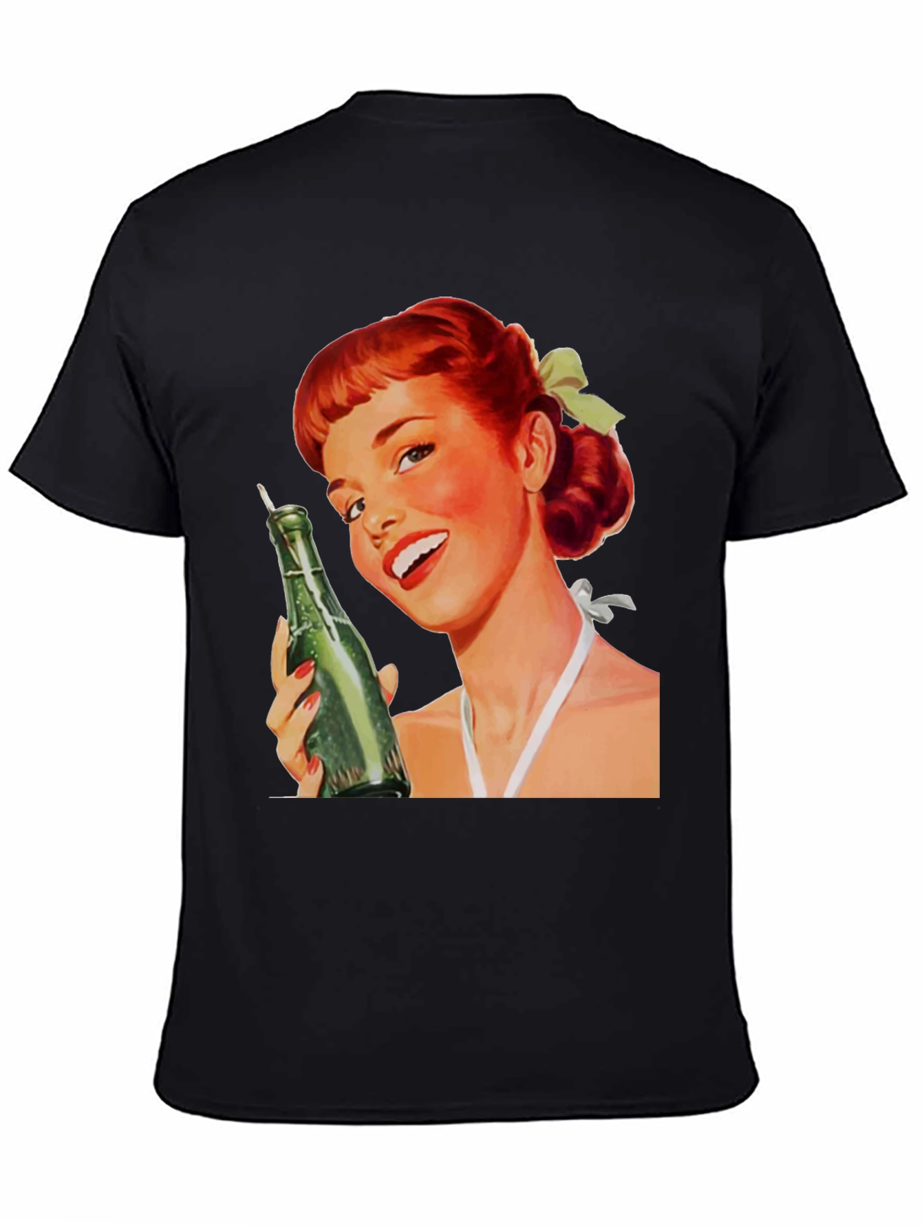 Retro Pin-Up Girl Black Graphic Tee