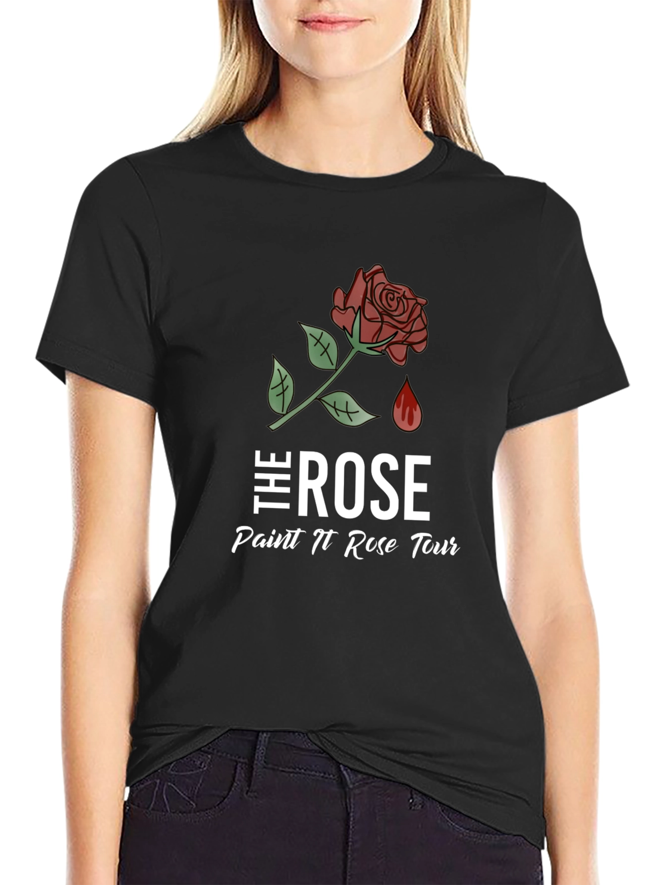 The Rose Paint N Rose Tour Black T-Shirt