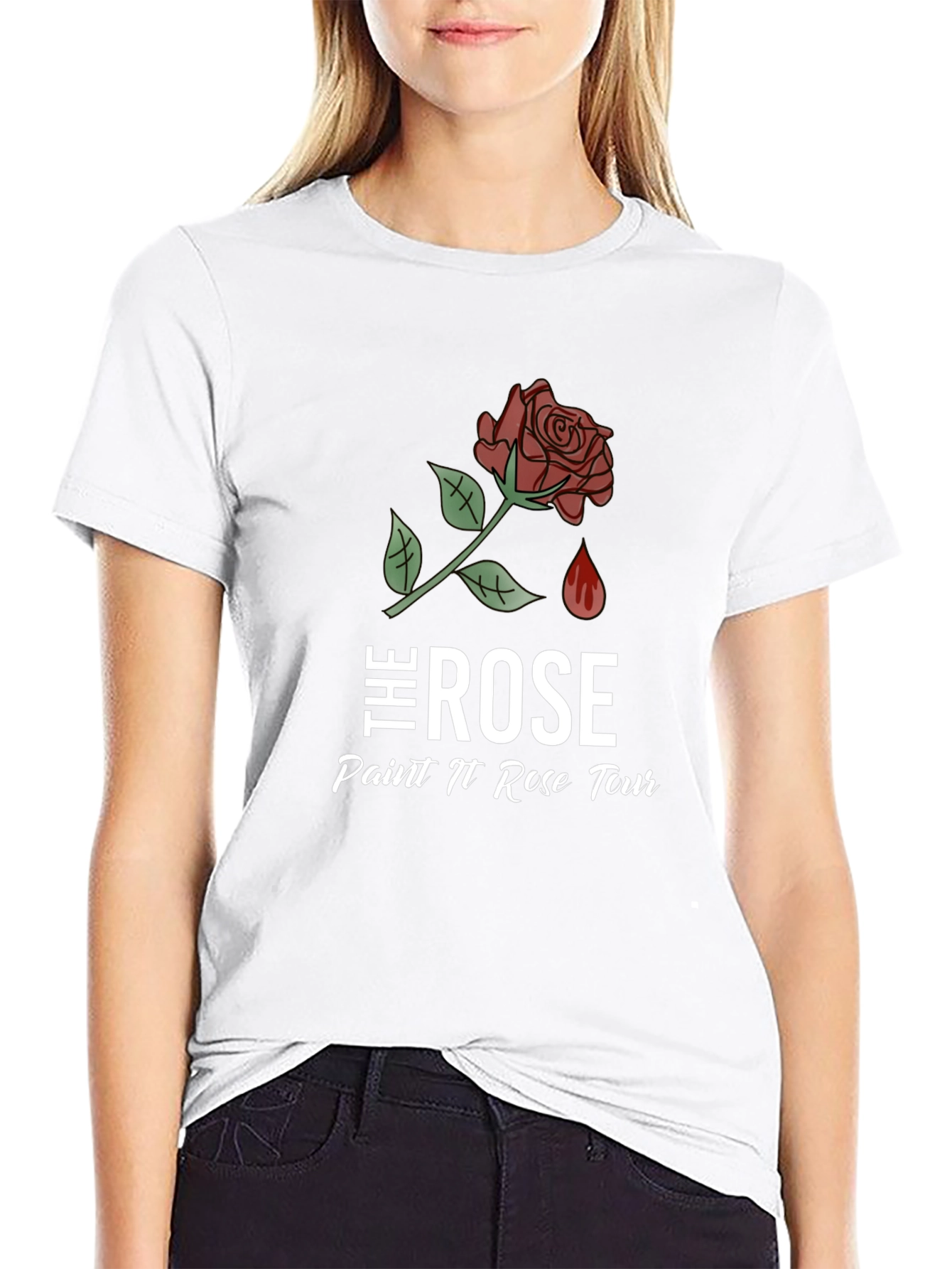 The Rose Paint N Rose Tour Black T-Shirt