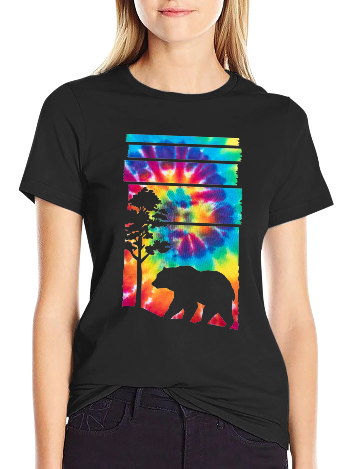 Tie Dye Bear Graphic T-Shirt - Casual Menswear