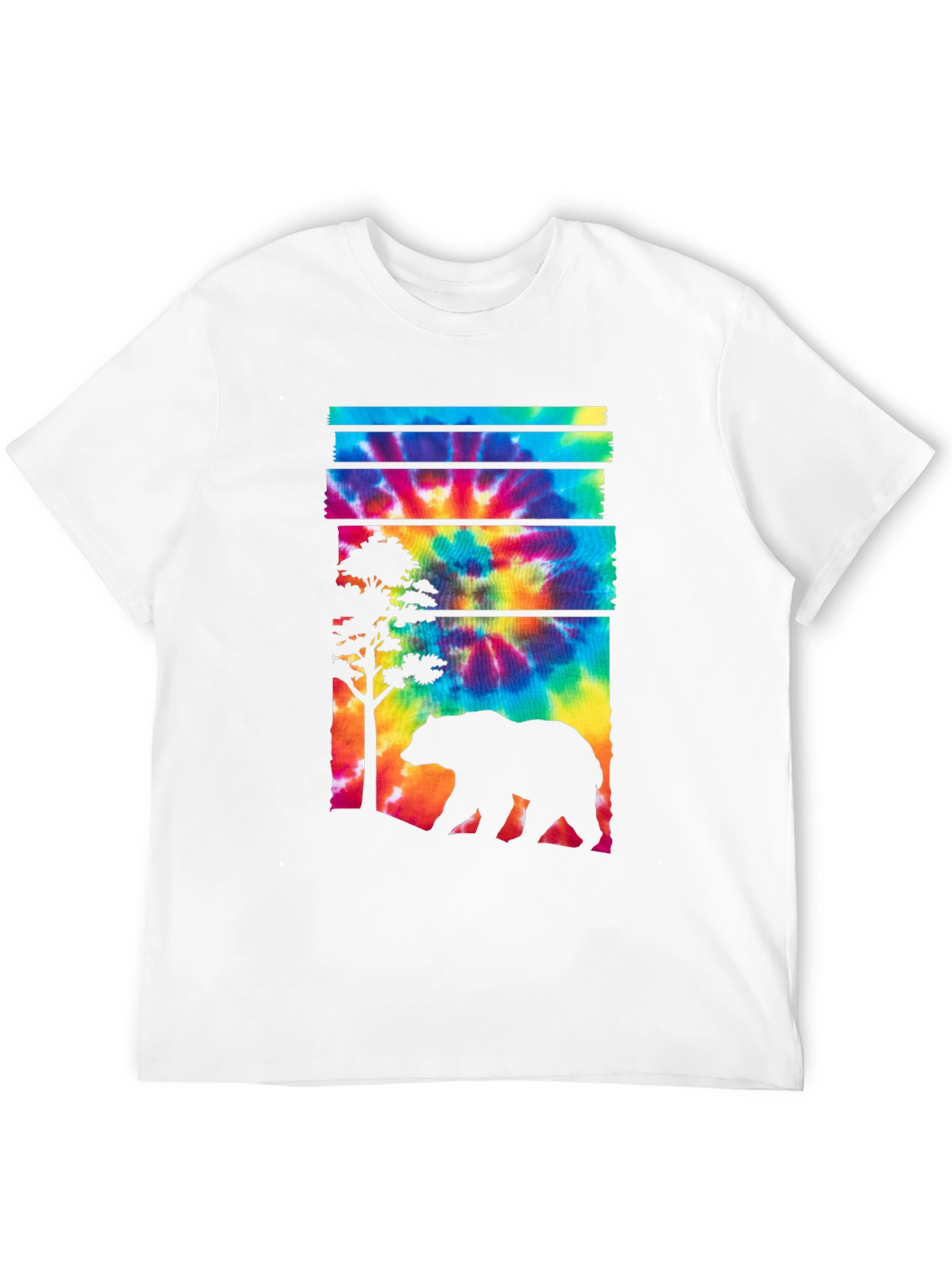 Tie Dye Bear Graphic T-Shirt - Casual Menswear
