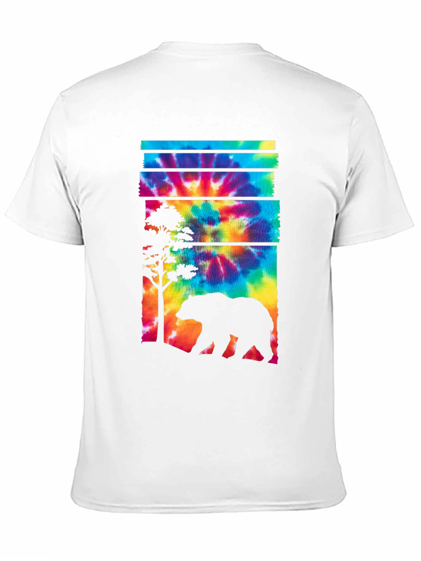 Tie Dye Bear Graphic T-Shirt - Casual Menswear