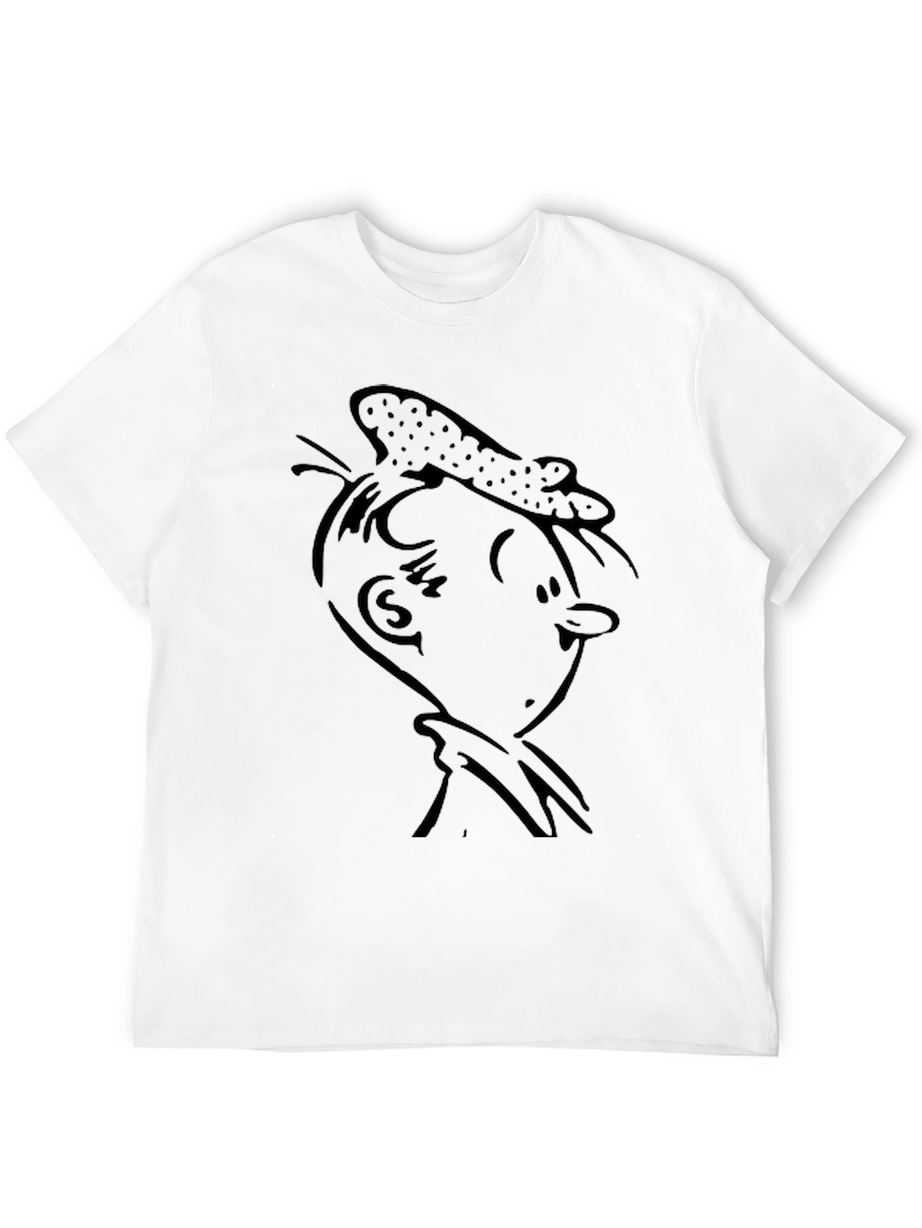 Retro Cartoon Graphic T-Shirt - Black Cotton Tee