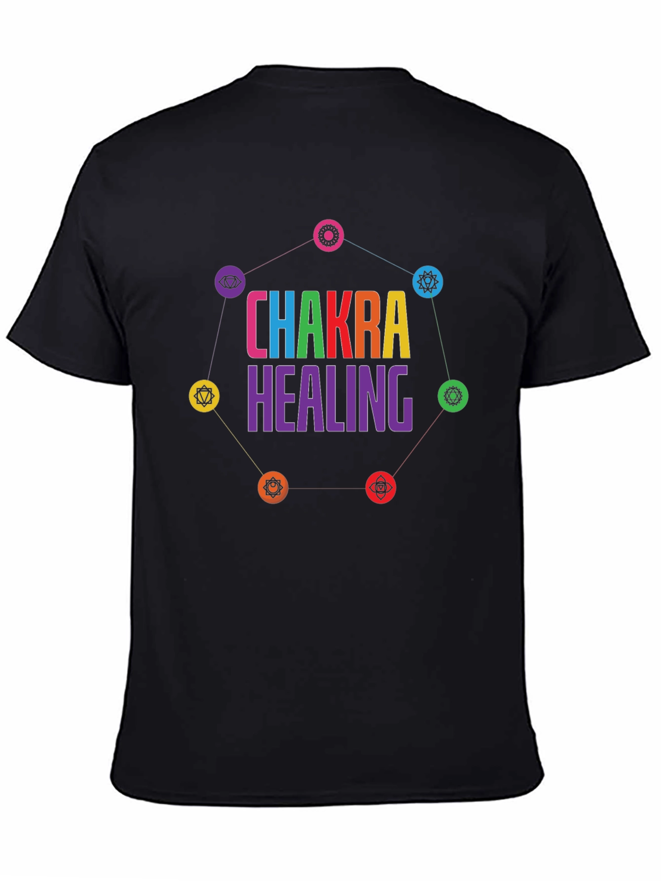 Chakra Healing Graphic T-Shirt Black