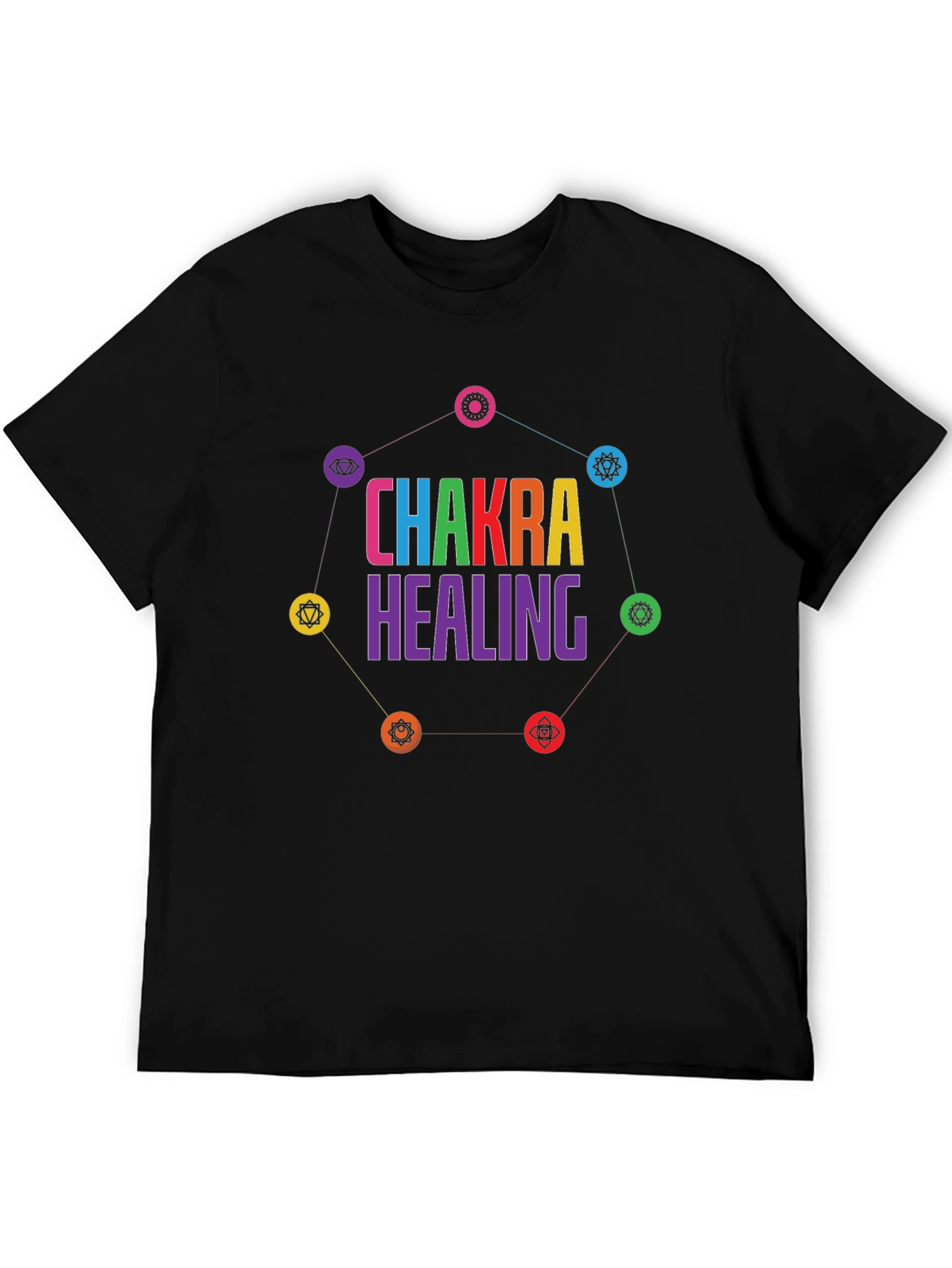 Chakra Healing Graphic T-Shirt Black