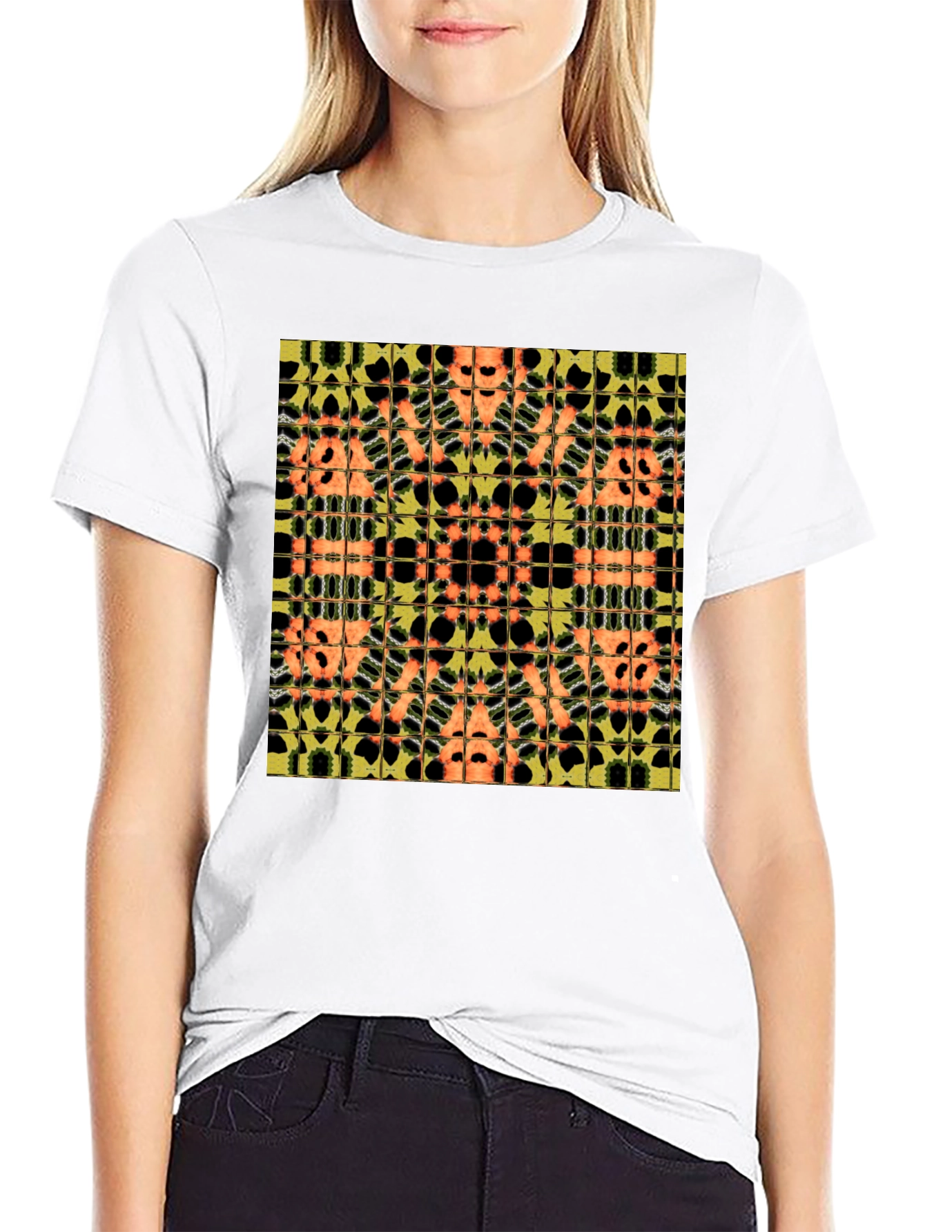 Abstract Pattern Black Tee
