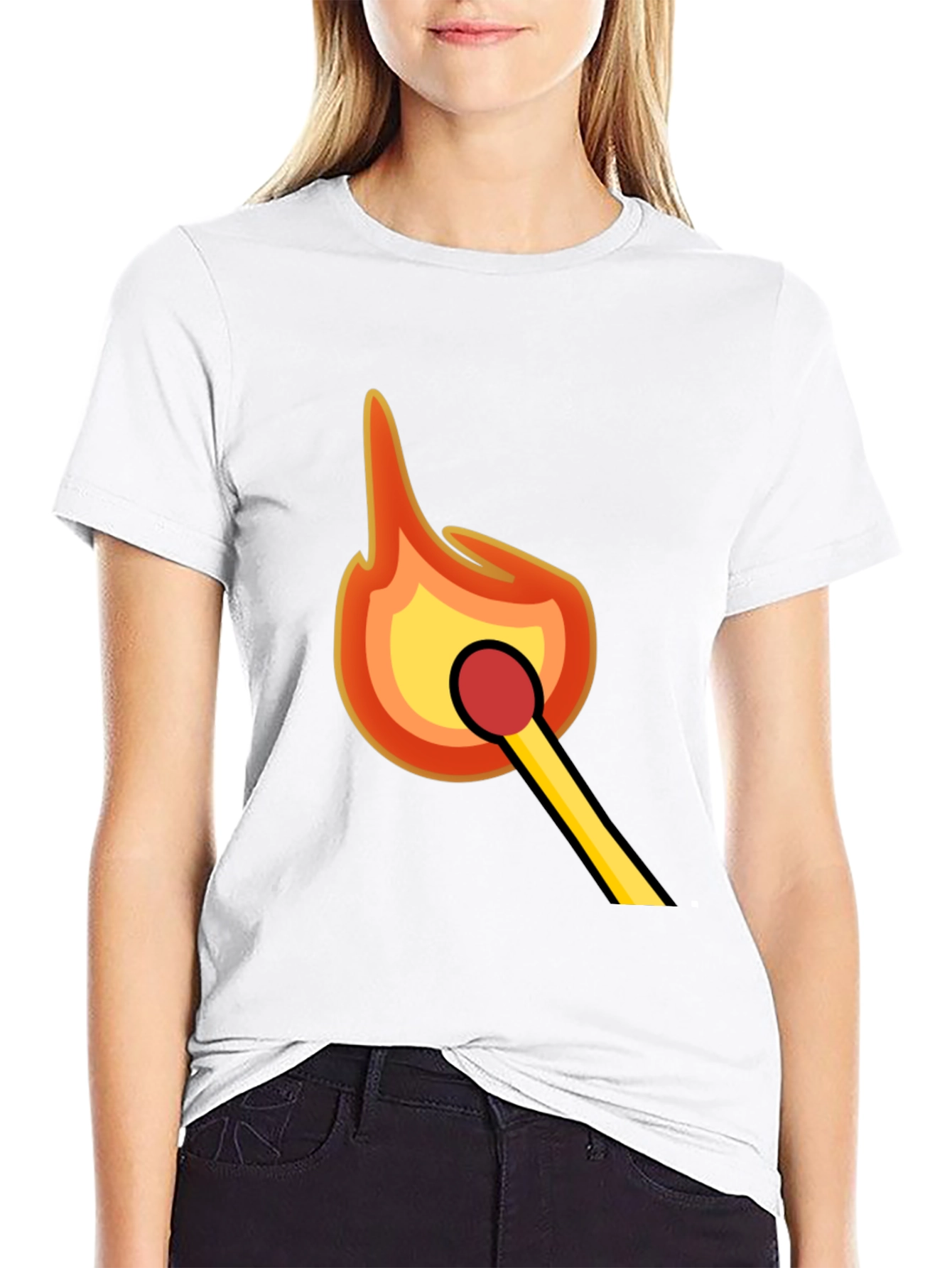 Match Flame Graphic Tee - Classic Black T-Shirt