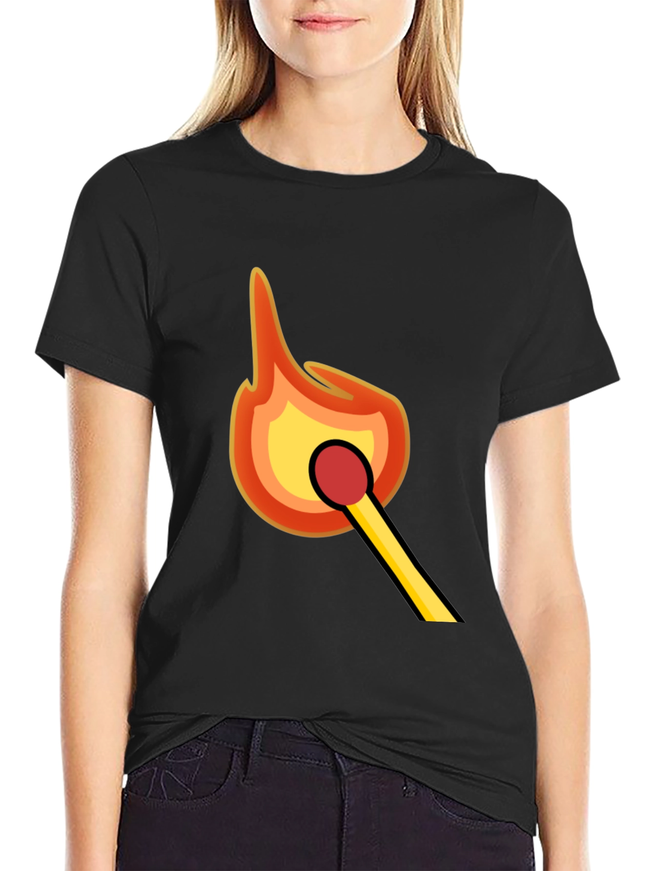 Match Flame Graphic Tee - Classic Black T-Shirt