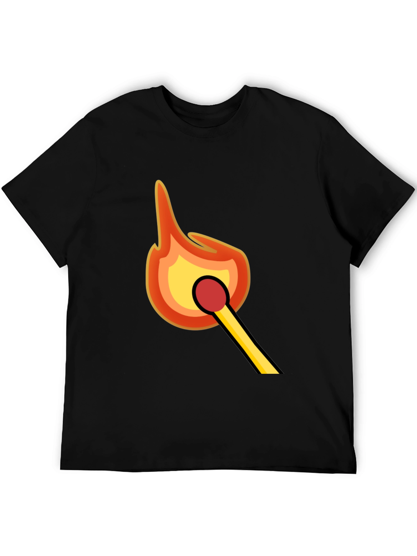Match Flame Graphic Tee - Classic Black T-Shirt