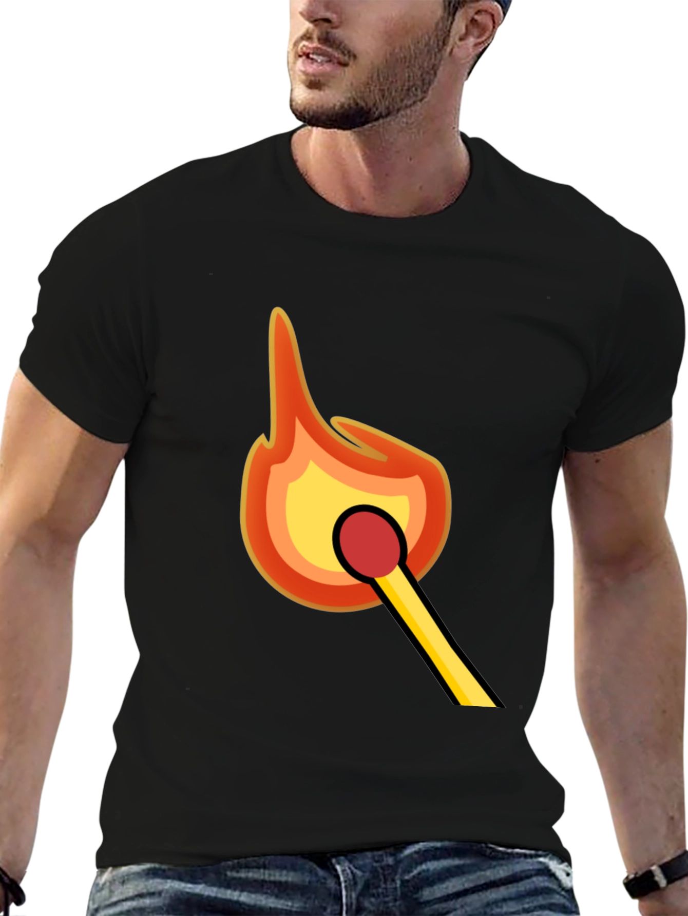 Match Flame Graphic Tee - Classic Black T-Shirt