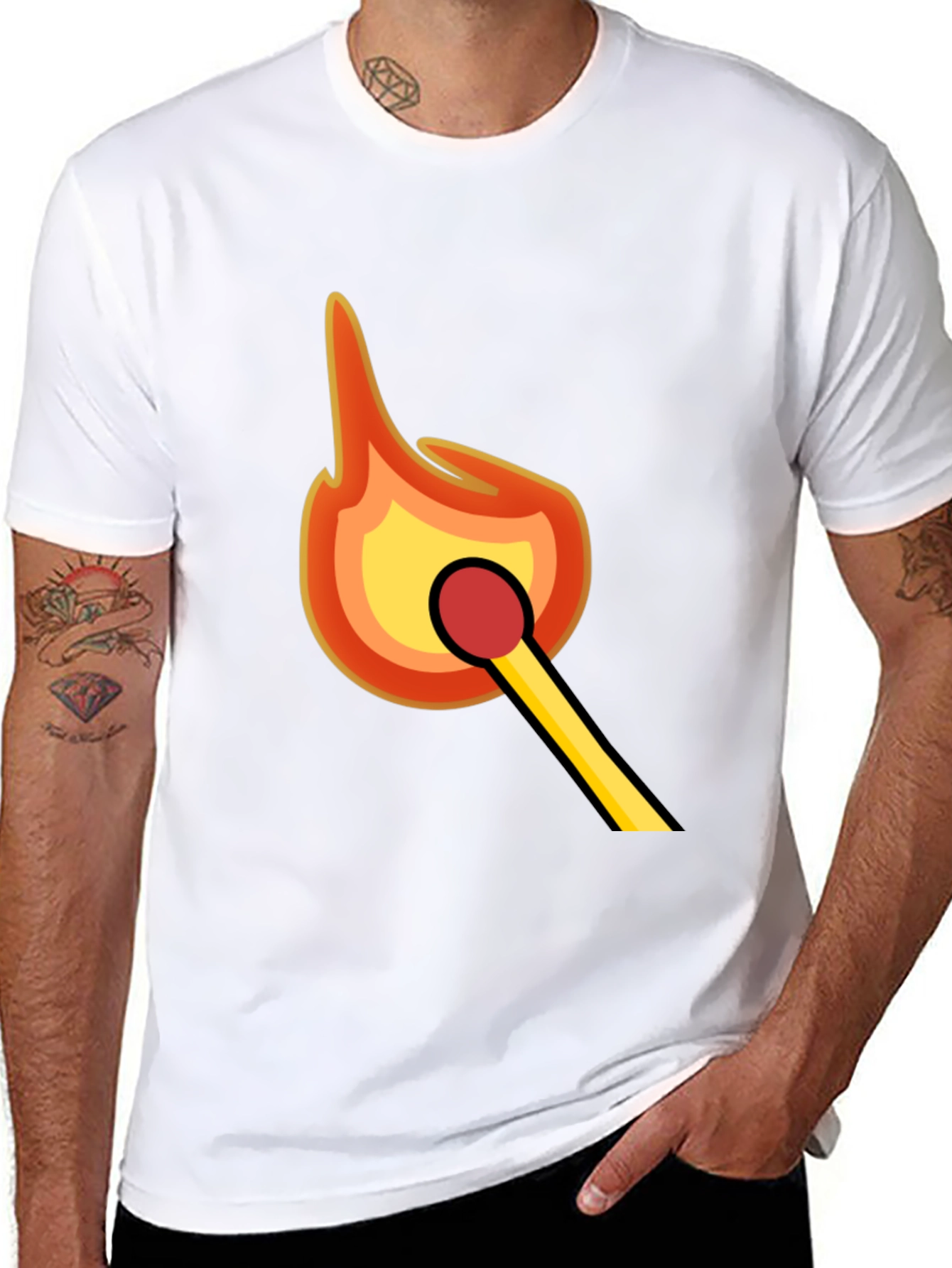 Match Flame Graphic Tee - Classic Black T-Shirt