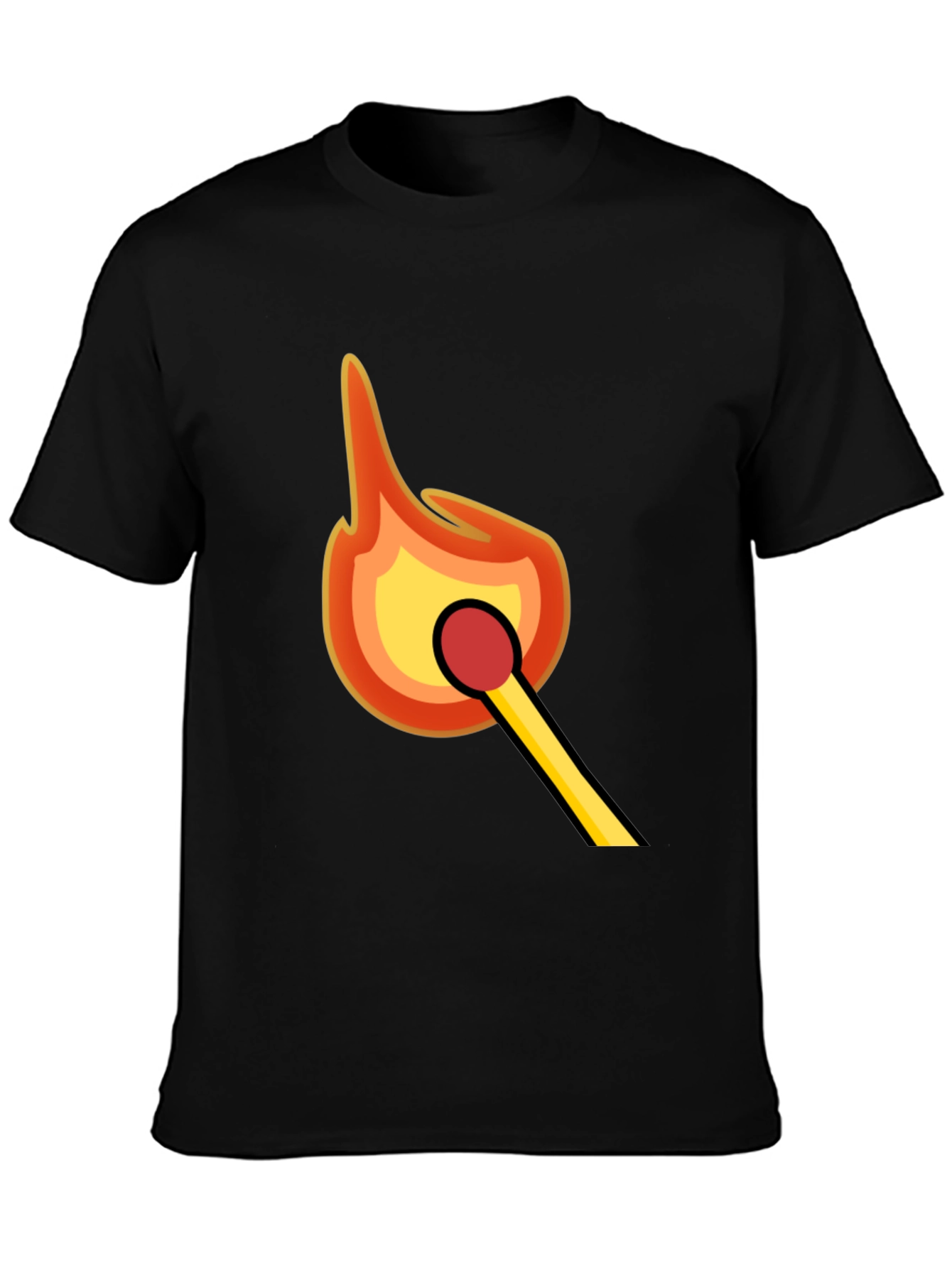 Match Flame Graphic Tee - Classic Black T-Shirt