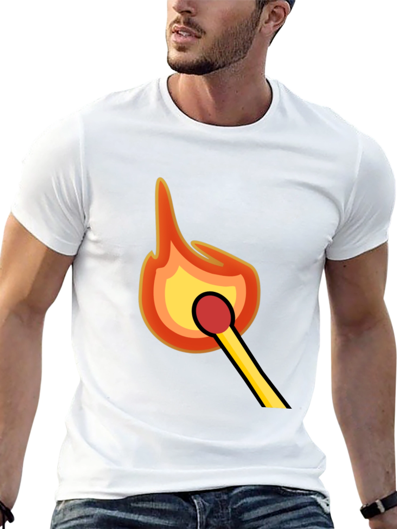 Match Flame Graphic Tee - Classic Black T-Shirt