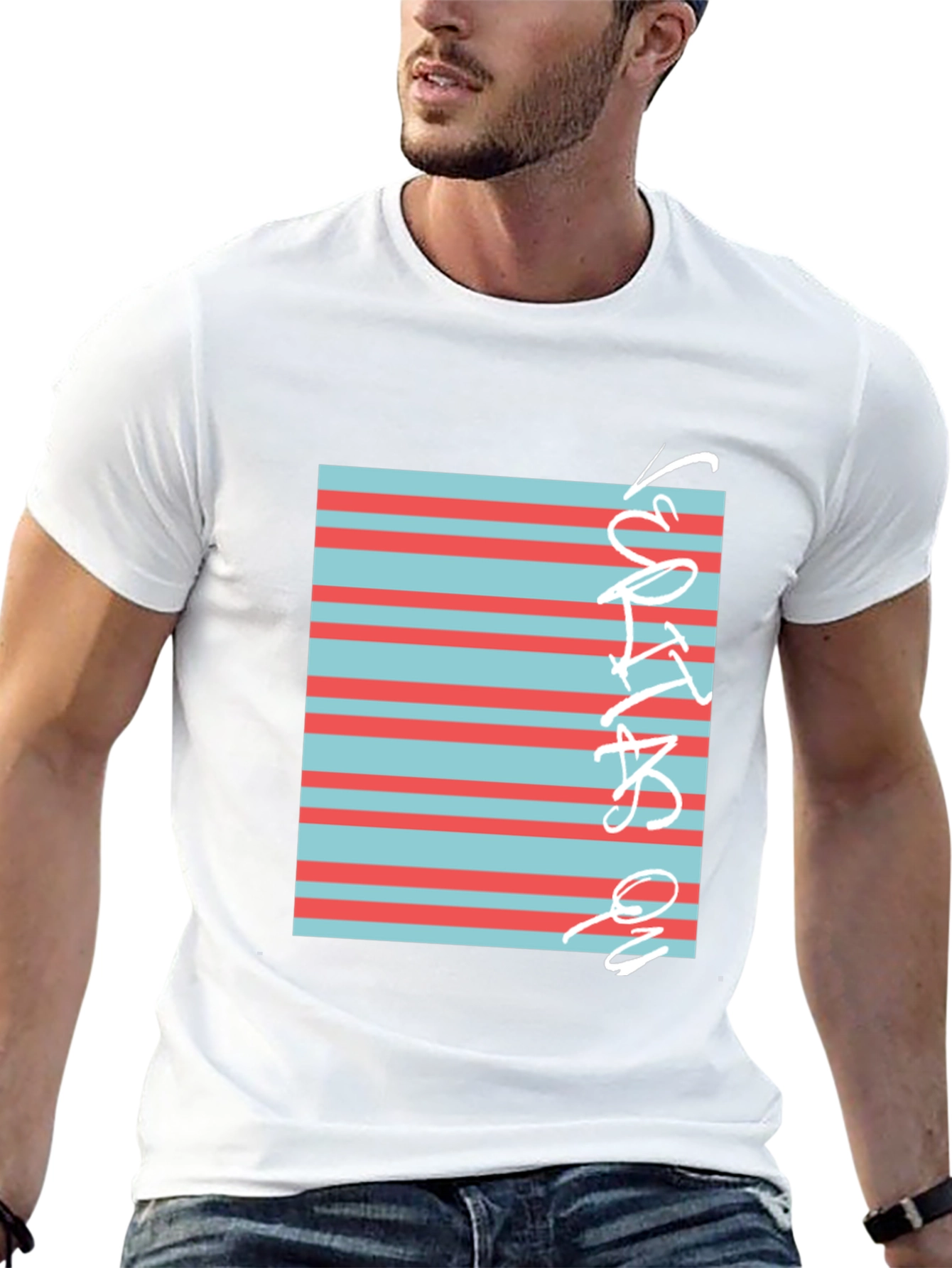 Striped Graphic Tee - Cool Casual Style