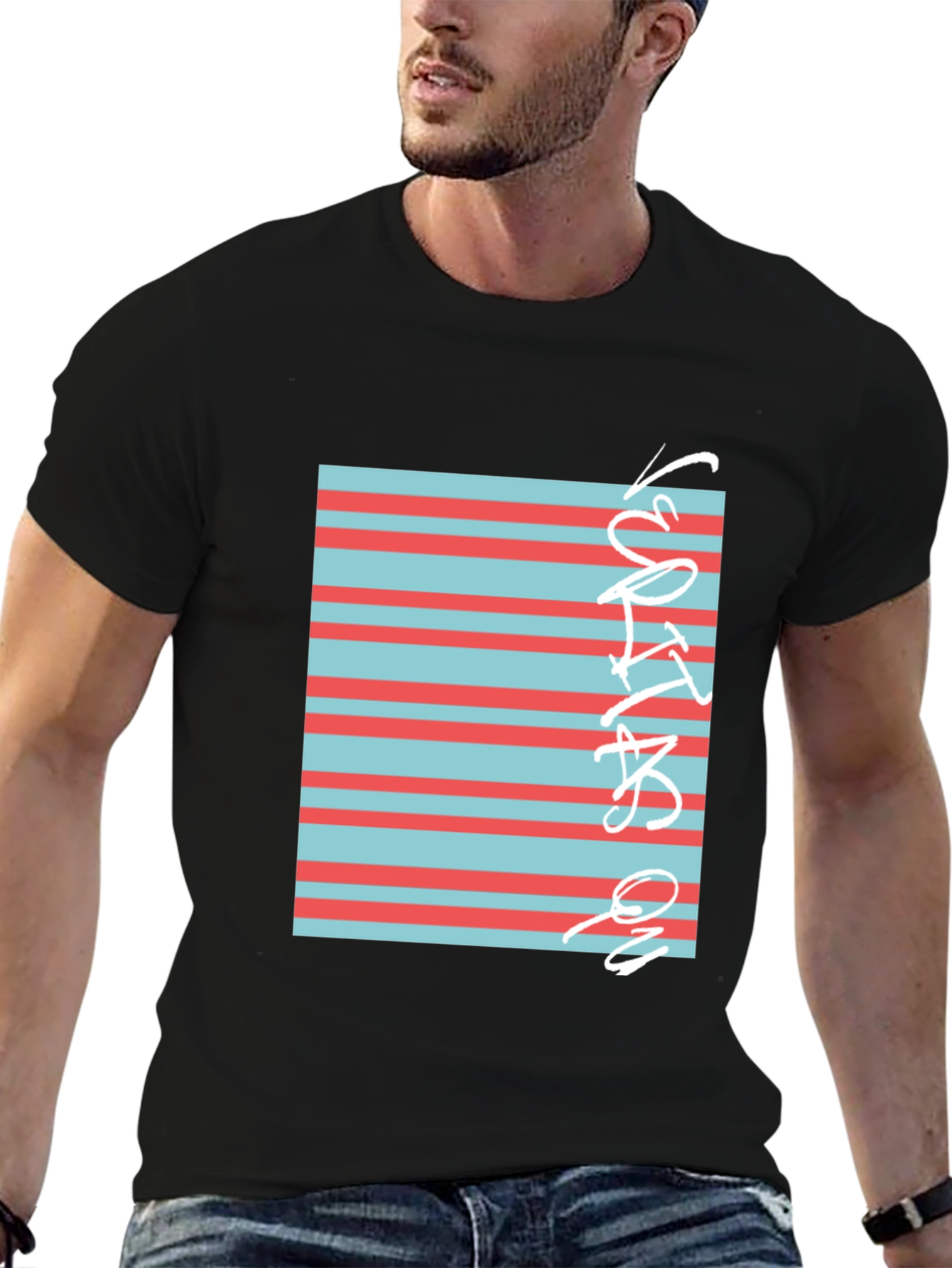 Striped Graphic Tee - Cool Casual Style