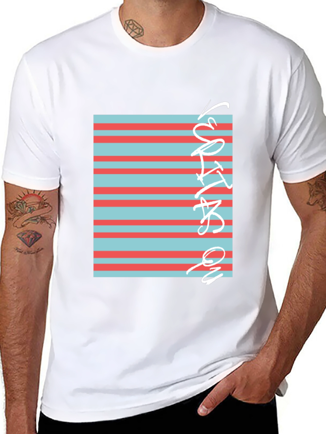 Striped Graphic Tee - Cool Casual Style